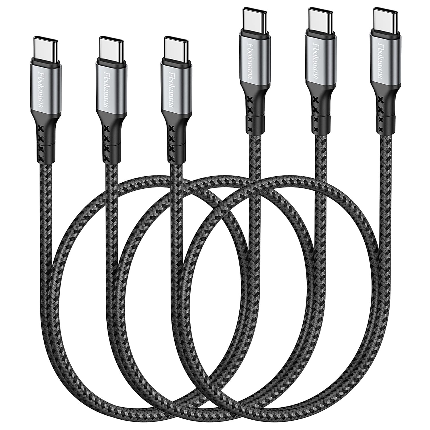 Fbokunma 20Inch Short Usb C To C Cable, 3 Pack 1.6Ft 65W Usb C To Usb C Charger Cable Pd Fast Charging Type C To Type C Cord Bra