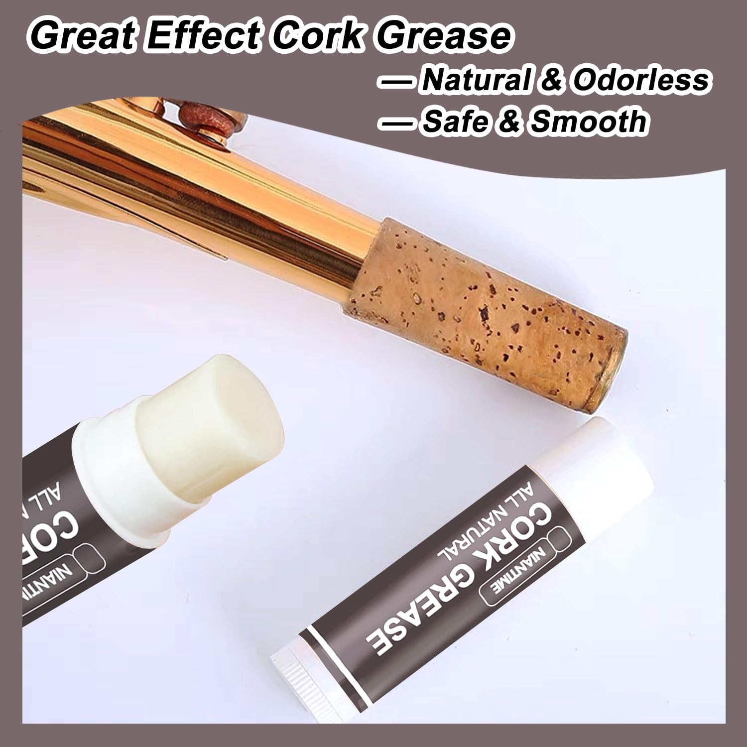 Saxophone Cork Grease, 8 Pcs All-Natural Lubricating Tube Care Product For Clarinet Flute Oboes, Woodwind Instruments Accessory