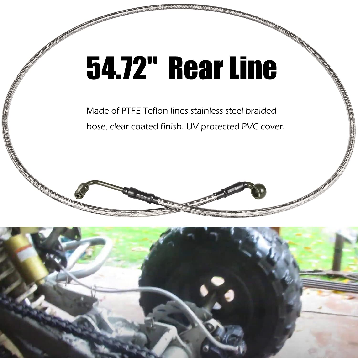 1068 Extended Front/Rear Brake Lines Fit For Atv Polaris Rzr 800/S 800/4 800/Xp 900/570/Xp 4 900