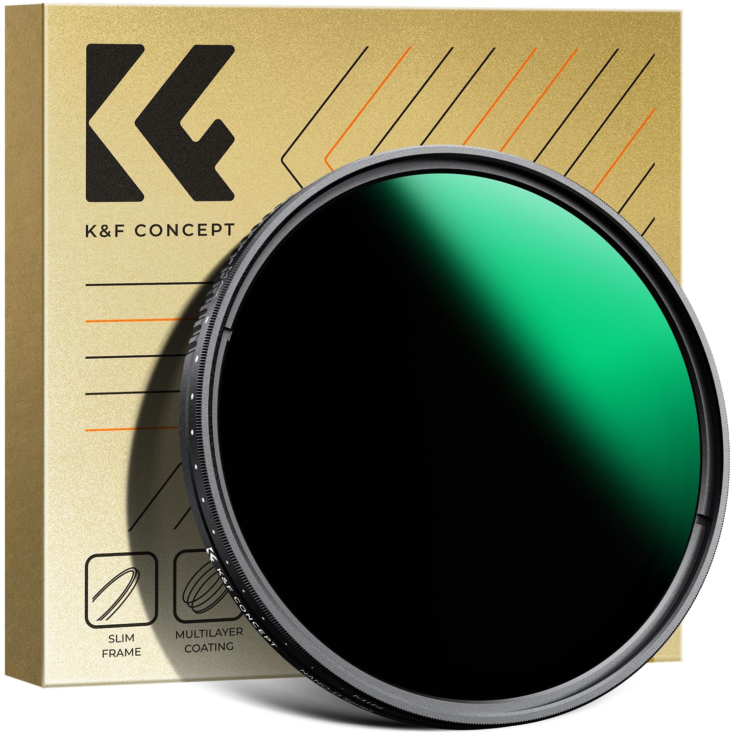 K&F Concept 67Mm Variable Nd3 Nd1000 Nd Filter (1.5 10 Stops) Neutral Density Lens Filter With 24 Multi Layer Coatings For Camer