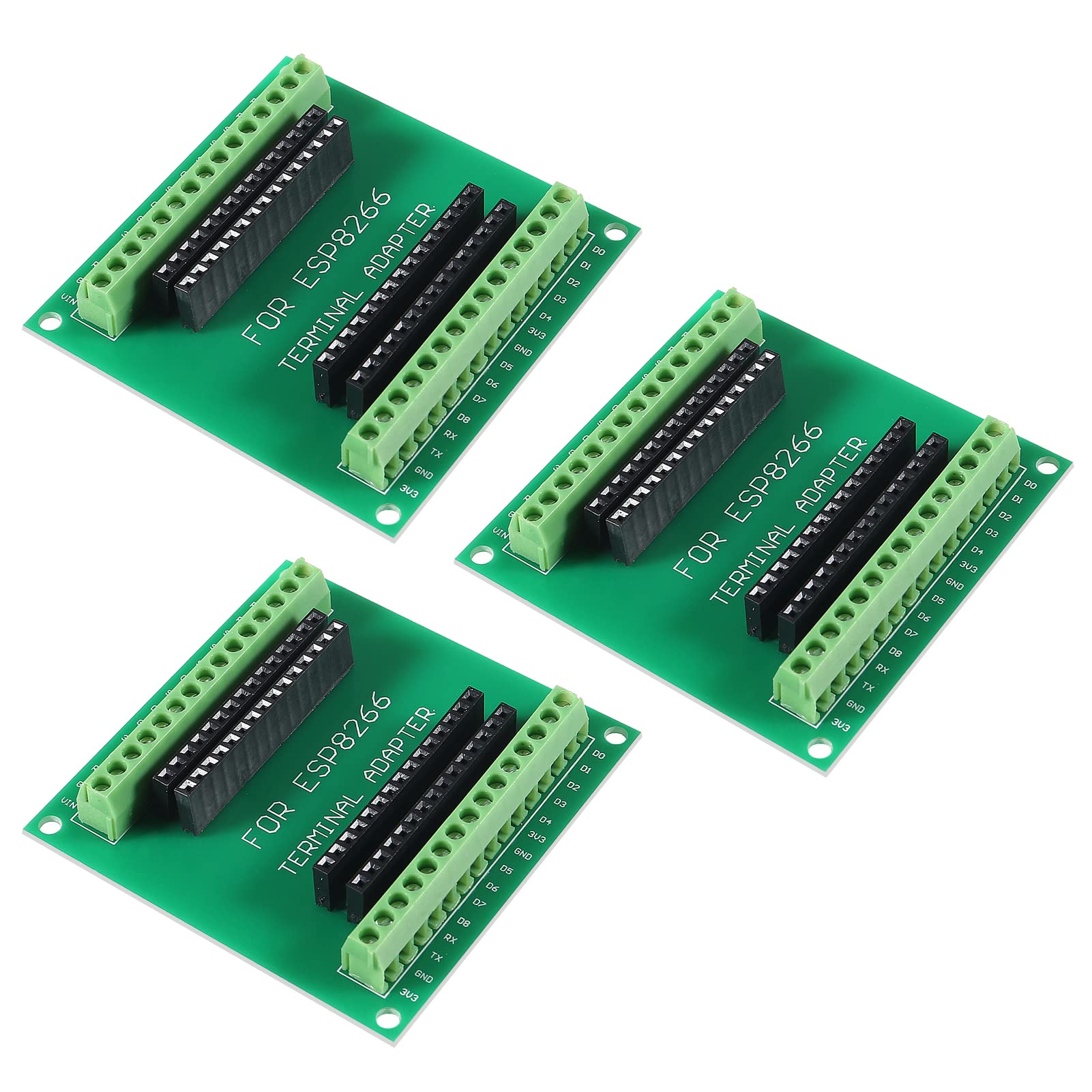 3Pcs Esp8266 Breakout Board Gpio 1 Into 2 Terminal Screw Board Compatible With Esp8266 Esp 12E Block Pcb Microcontroller Develop