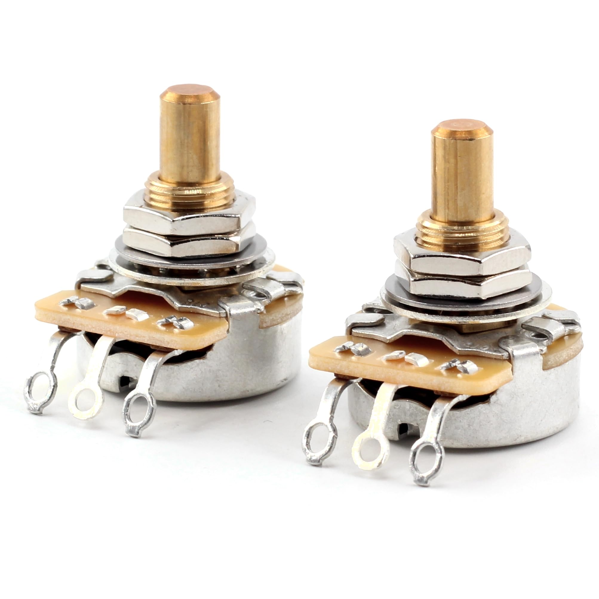 The Art Of Tone Custom CTS 500K Pot Short (3/8 inch) Solid Shaft, 10% Audio Taper, 10% Tolerance, Pair (2X)
