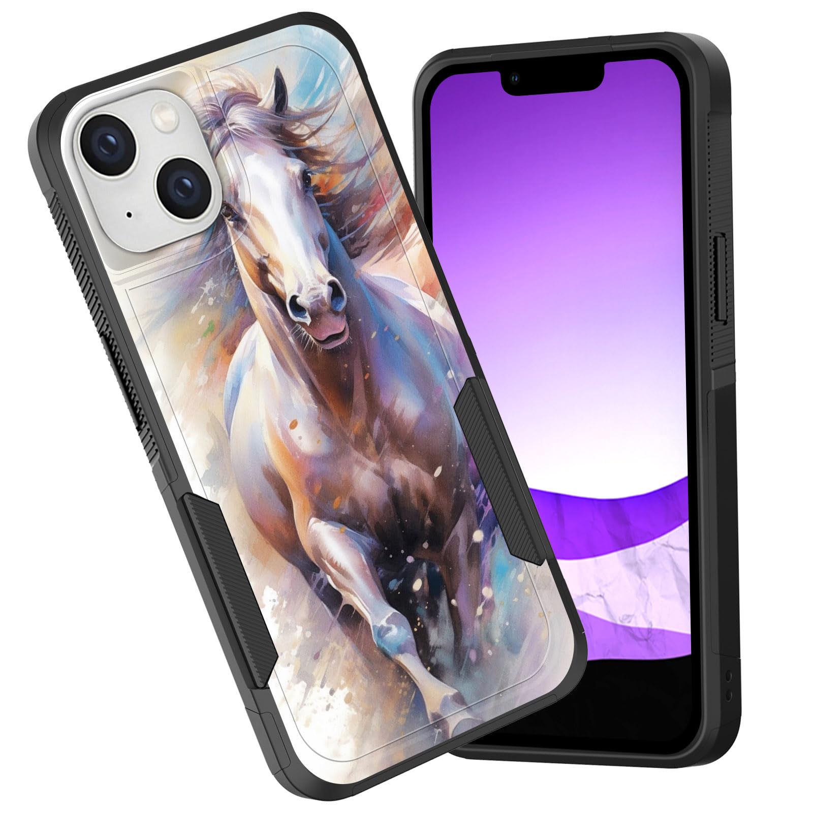 Cicplkse For Iphone 15 Plus Case,Dual Layer Heavy Duty Hybrid Shockproof Hard Pc Soft Silicone Tpu Bumper Protective Cover Case 