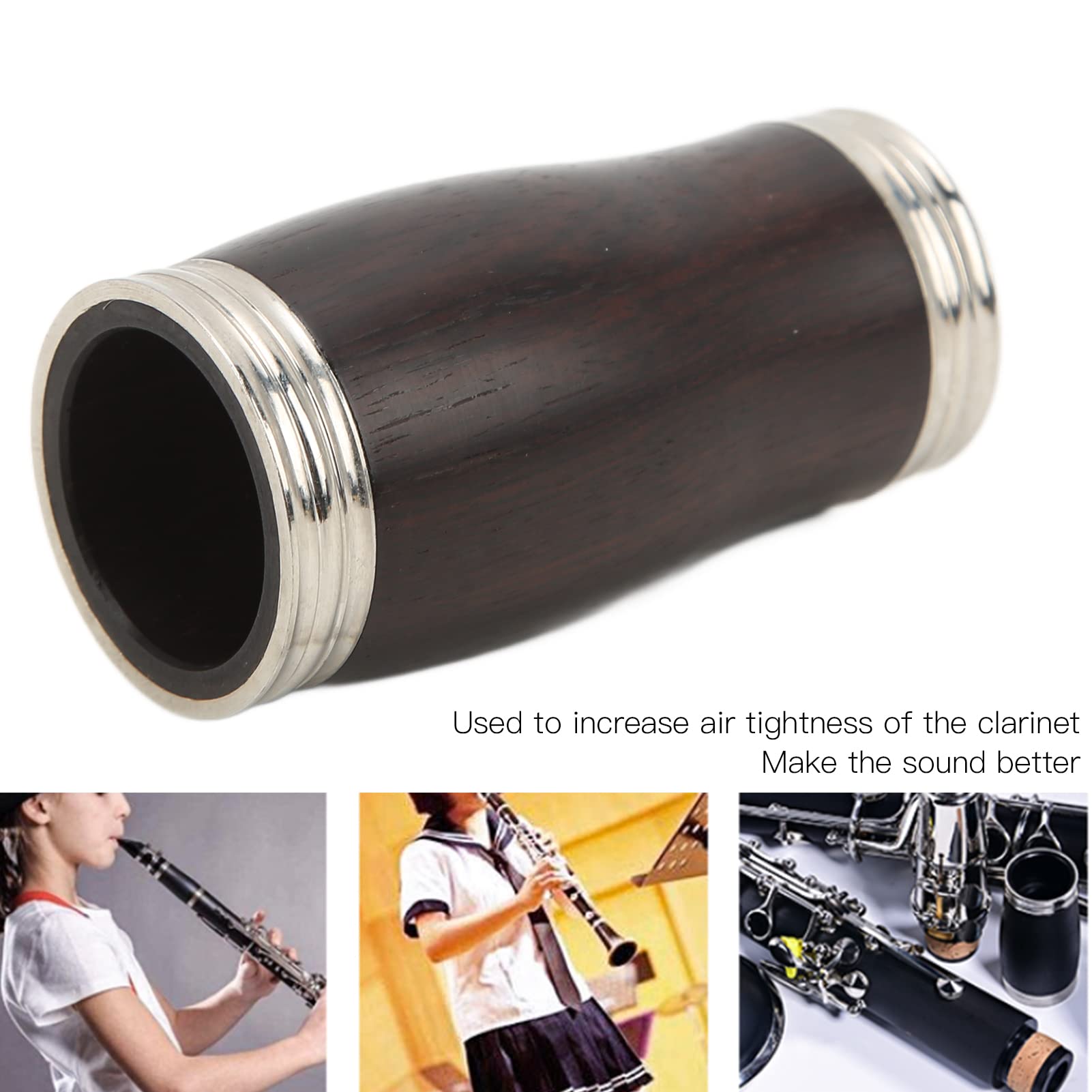 Clarinet Barrel Eujgoov Ebony Section Tube Clarinet Pitch Pipe Replacement Accessories With Metal Ring