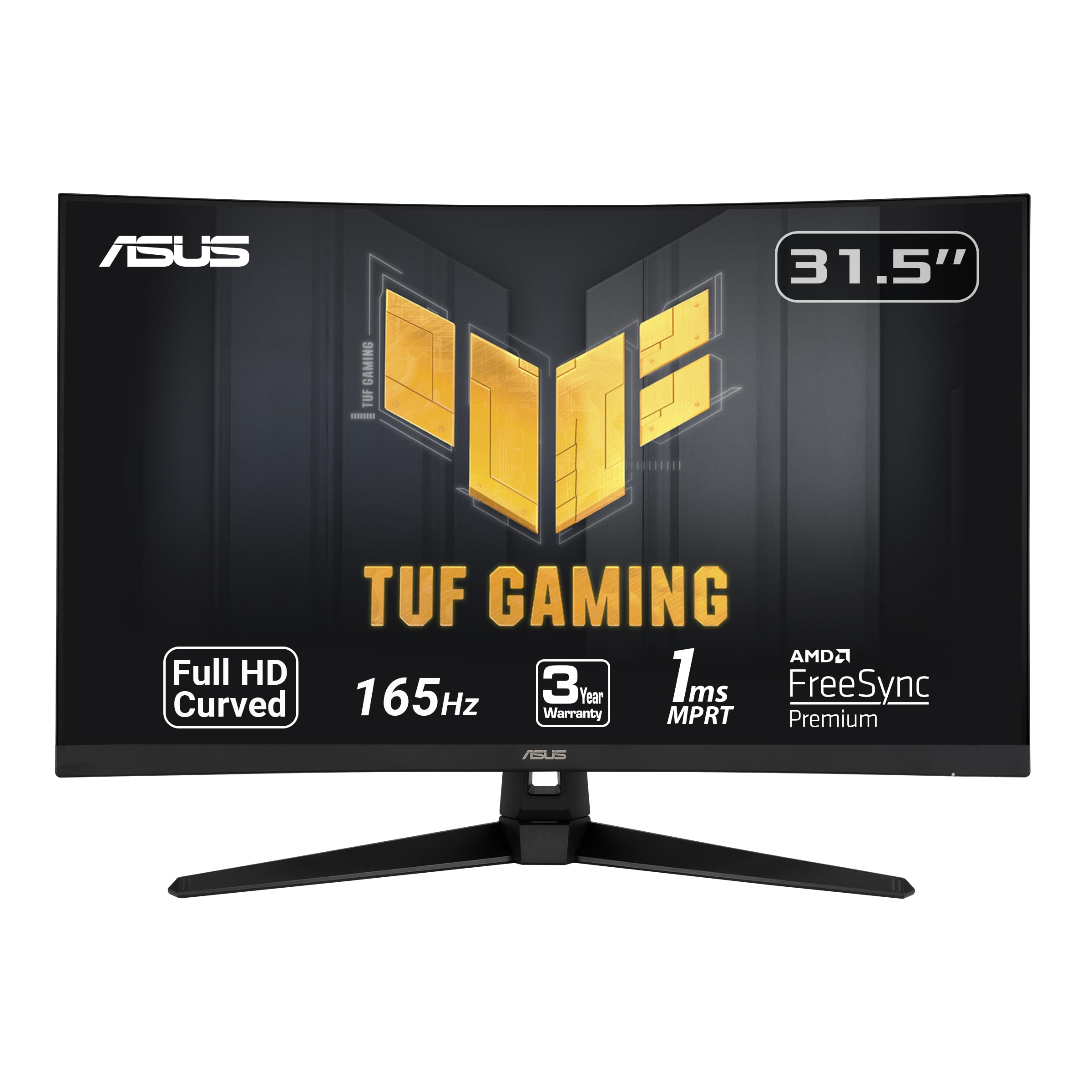 ASUS TUF Gaming VG328H1B 32    Curved Monitor, 1080P Full HD, 165Hz (Supports 144Hz), Extreme Low Motion Blur, Adaptive-sync, Fr