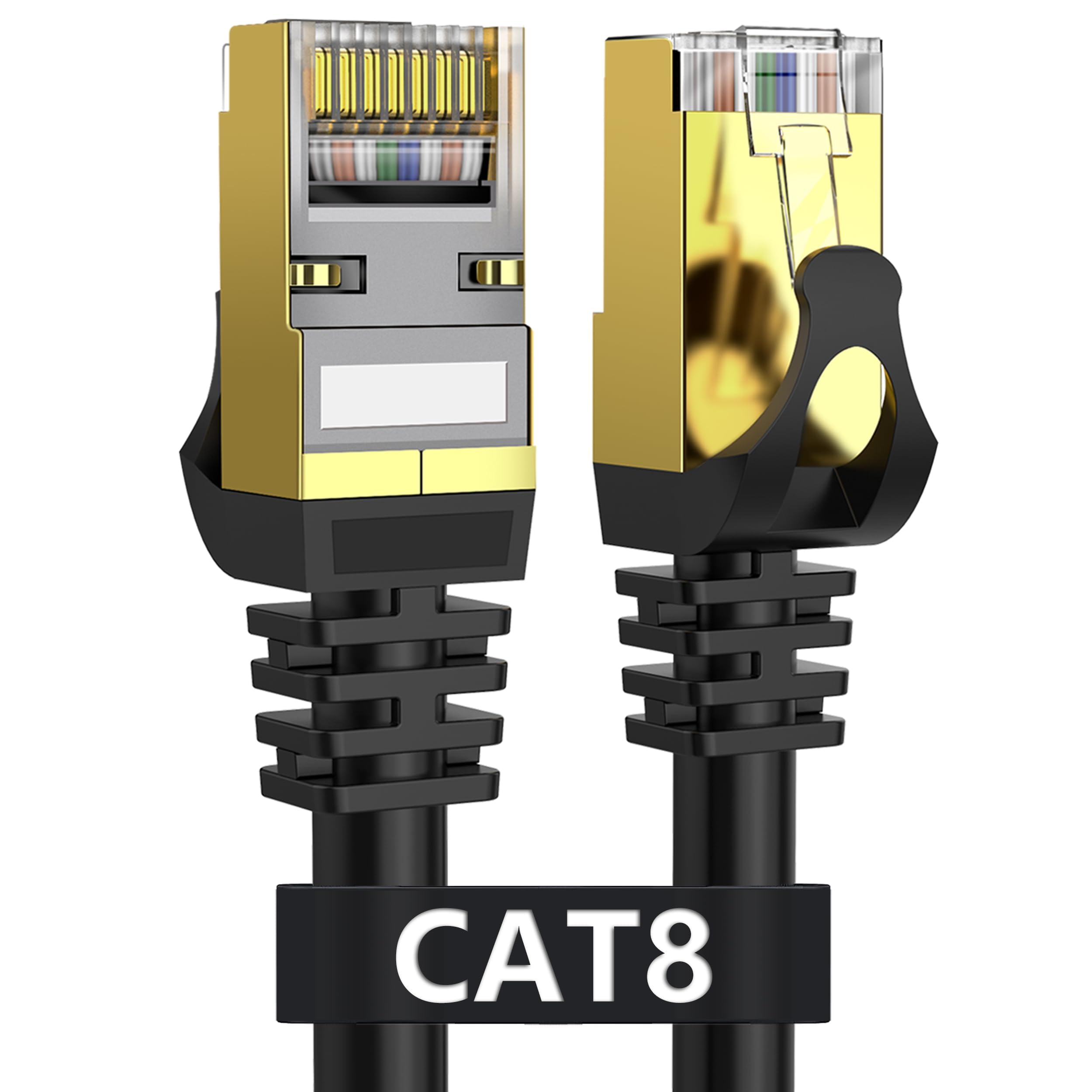Cat 8 Ethernet Cable 40Ft Shielded, Indoor&Outdoor, Heavy Duty High Speed Direct Burial 26Awg Cat8 Network Wire, 40Gbps 2000Mhz 