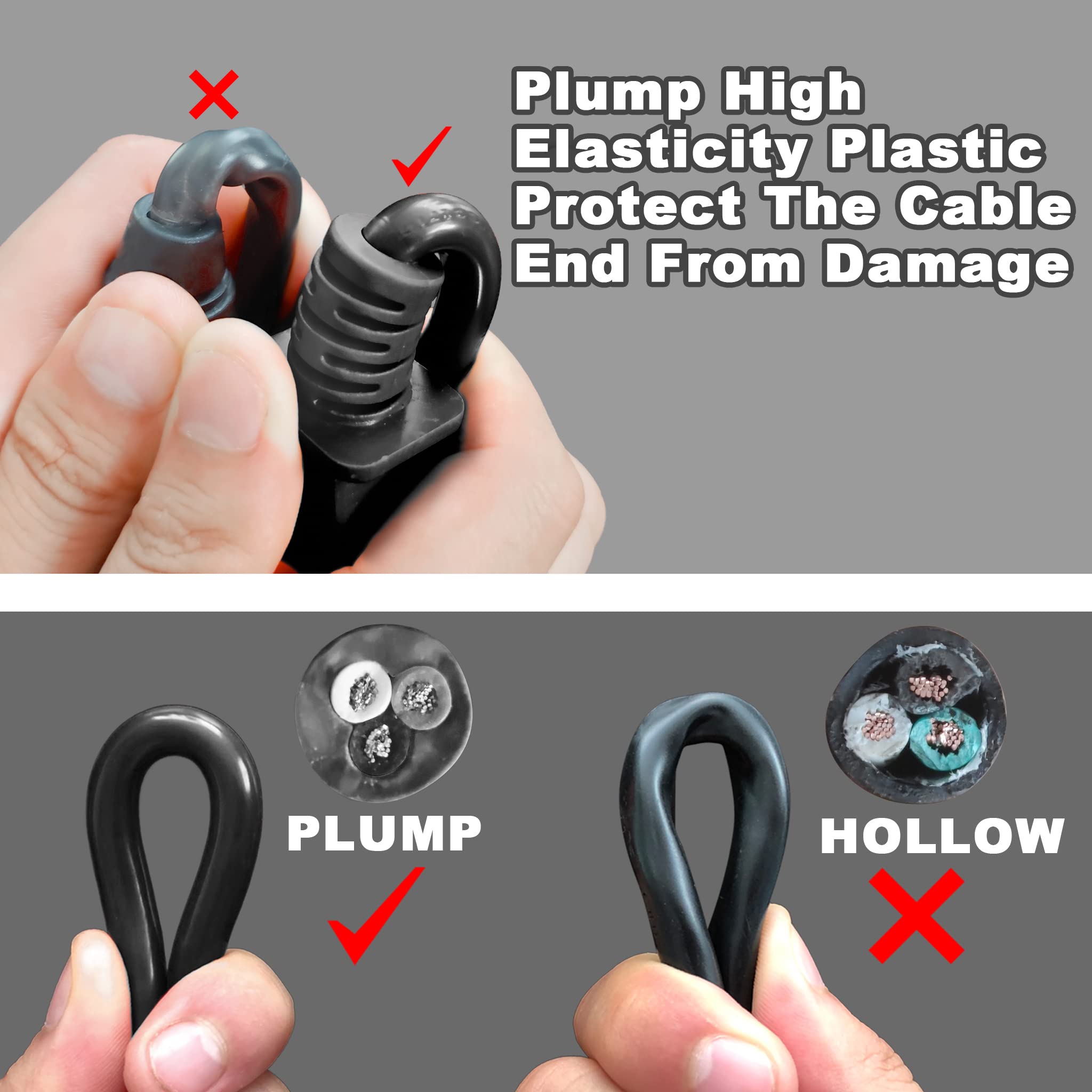 Huanchain Indoor Outdoor Black Extension Cord 10 Ft Waterproof, 16/3 Gauge Flexible Cold Resistant Appliance Extension Cord Outs