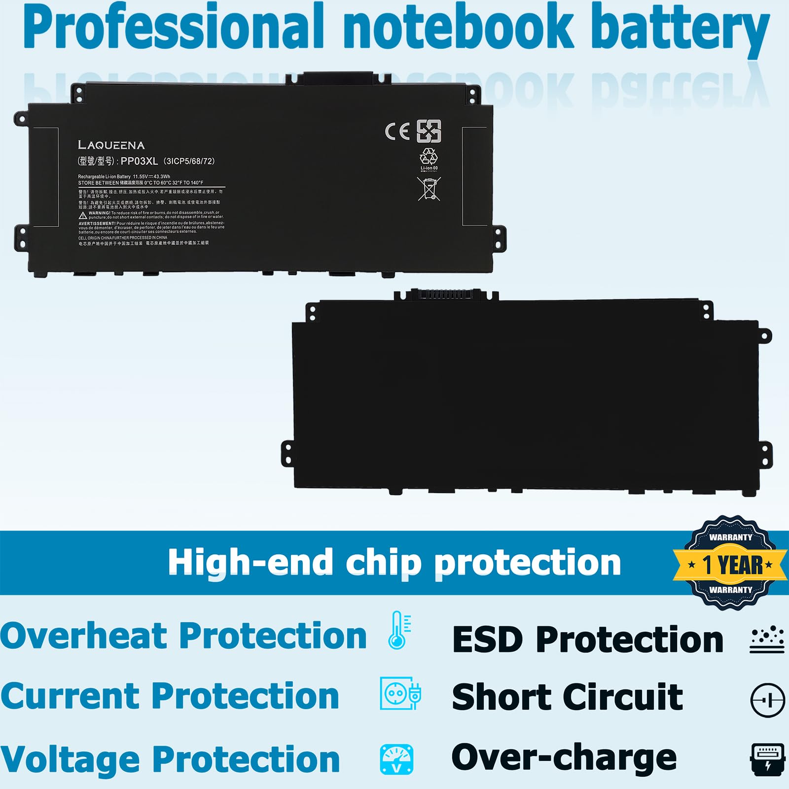 Laqueena Pp03Xl Laptop Battery Compatible With Hp Pavilion X360 13 Bb 13 Bb0000 14 Dv 14 Dw 14 Dw000 14M Dw 14 Dk 15 Eh Series N