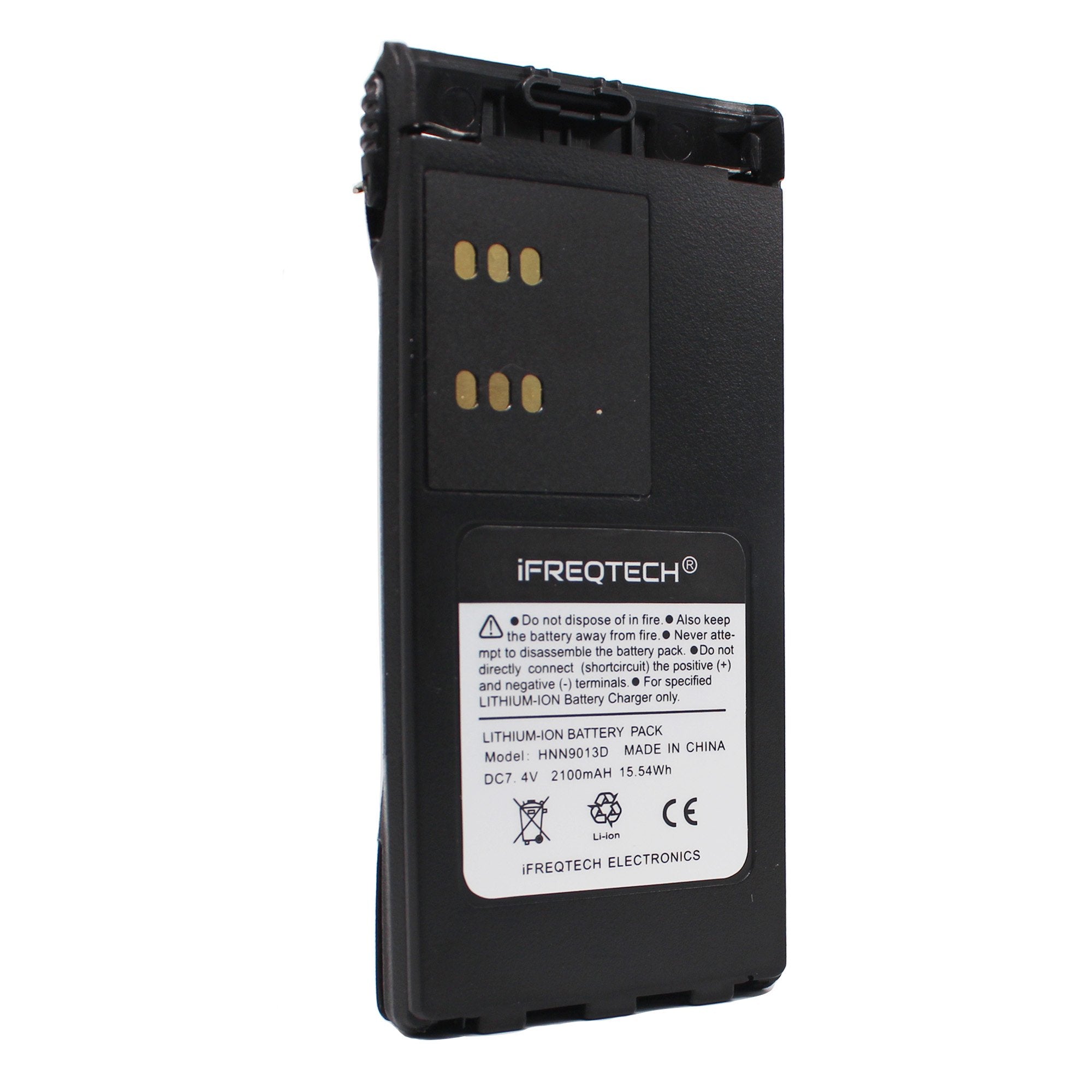 Ifreqtech Battery For Motorola Ht750 Ht1225 Ht1250 Ht1550 Hnn9013 Hnn9013D 2100Mah Li Ion Battery With Belt Clip
