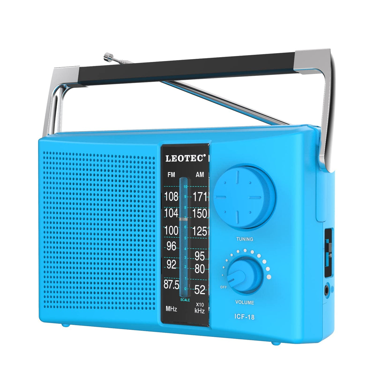 Leotec Am/Fm Radio With Best Reception, Ac Or Battery Operated Portable Radio With Big Speaker, Large Tuning Knob, Clear Dial, E