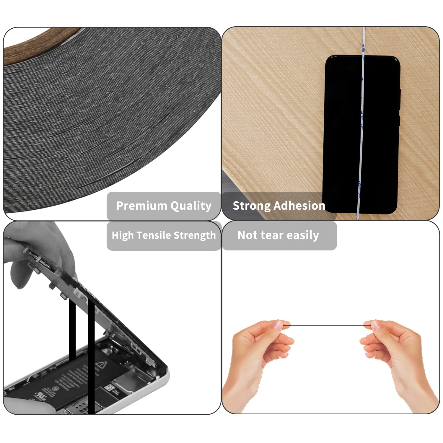 Kaisiking 5Mm / 10Mm X 50M Double Sided Adhesive Tape Lcd Touch Screen Tape Phone Repair Tape With 1 Tweezers For Cell Phone, Ip