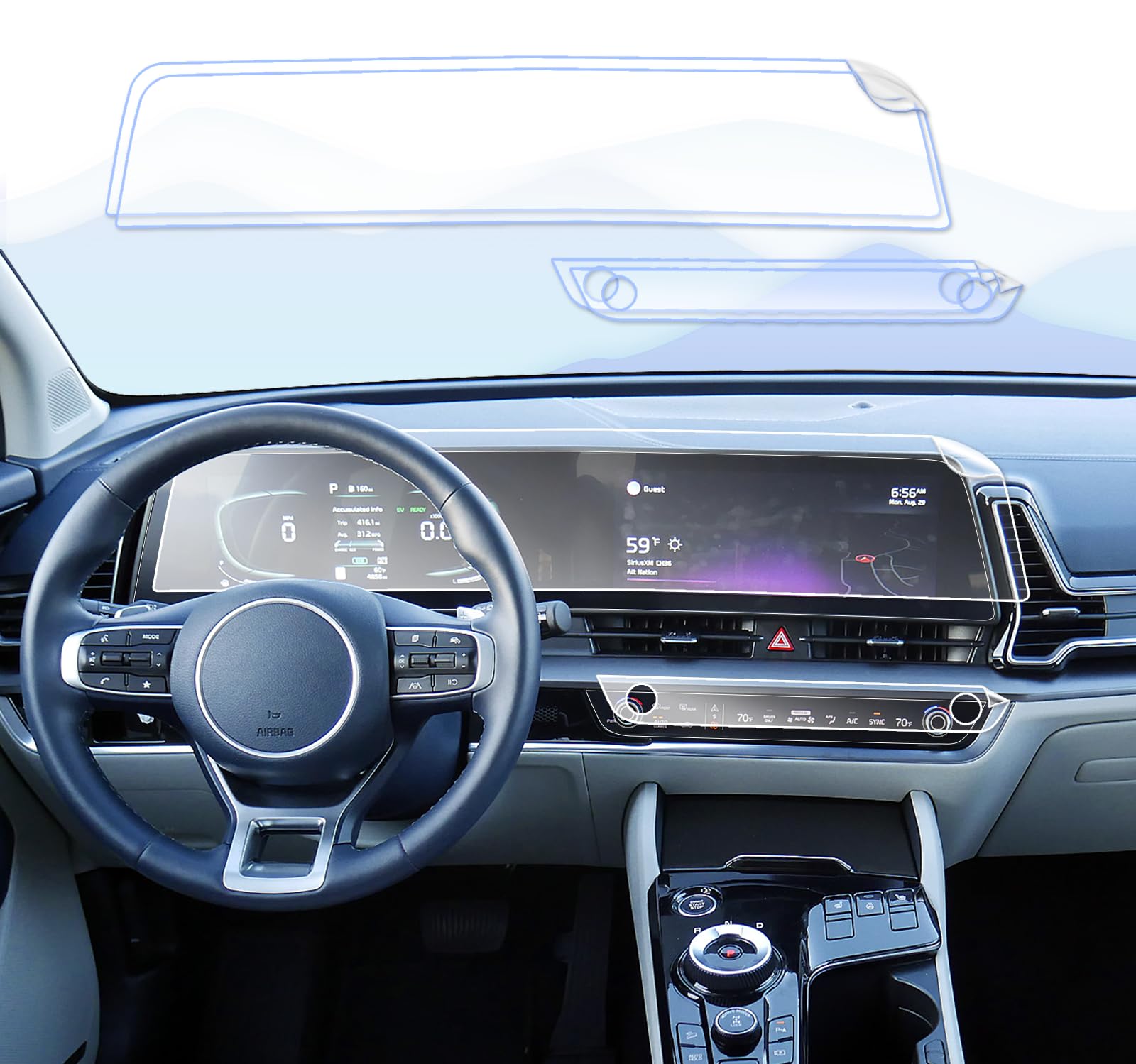 Ufgdsha 2 Pack For 2024 Kia Sportage Screen Protector For Kia Sportage 2024 Accessories 2023 2024 2025 Kia Sportage (Hybrid) Ex