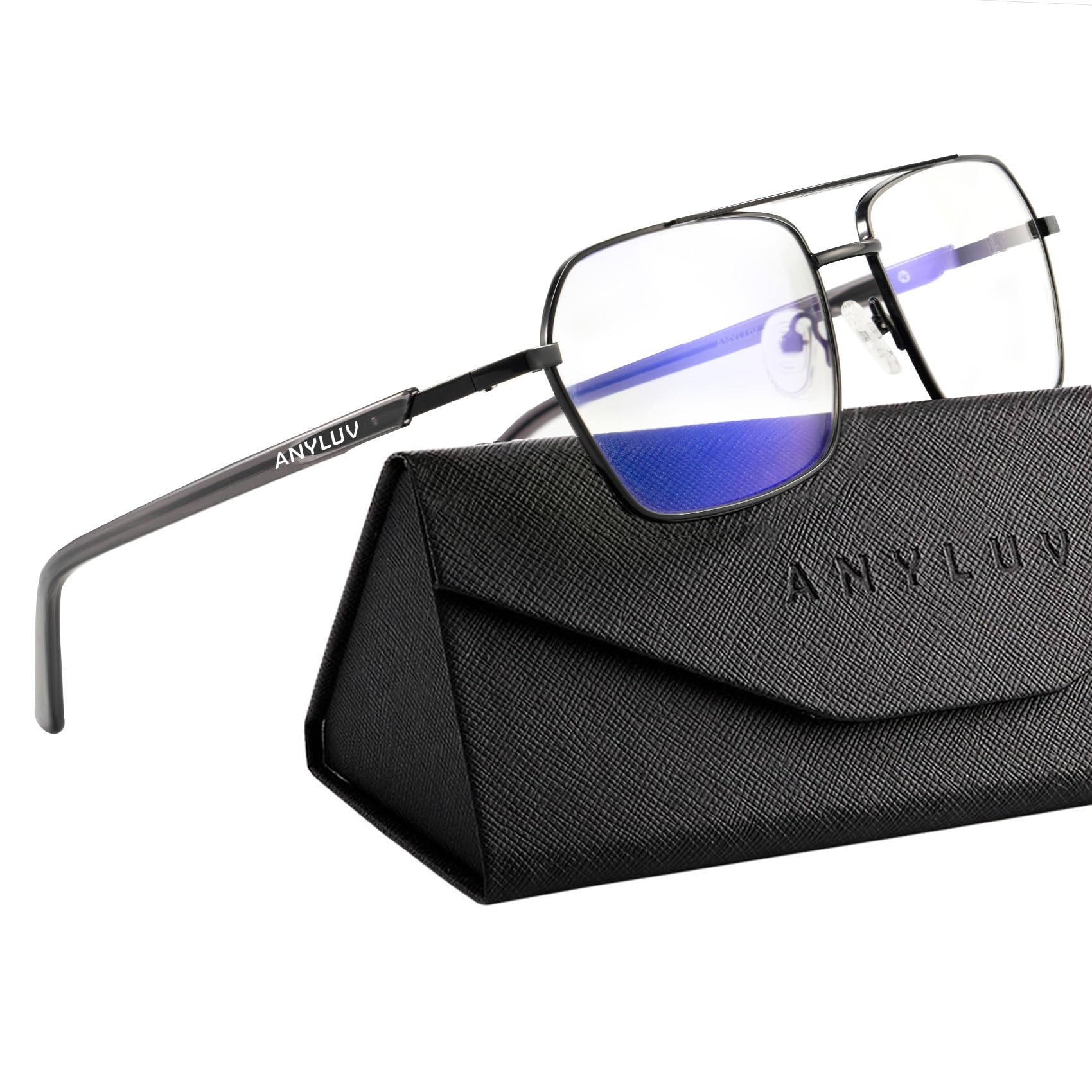 Anyluv Blue Light Glasses Men Blue Light Blocking Glasses: Mens Bluelight Glasses Computer Screen Blocker Eyes Protection Clear