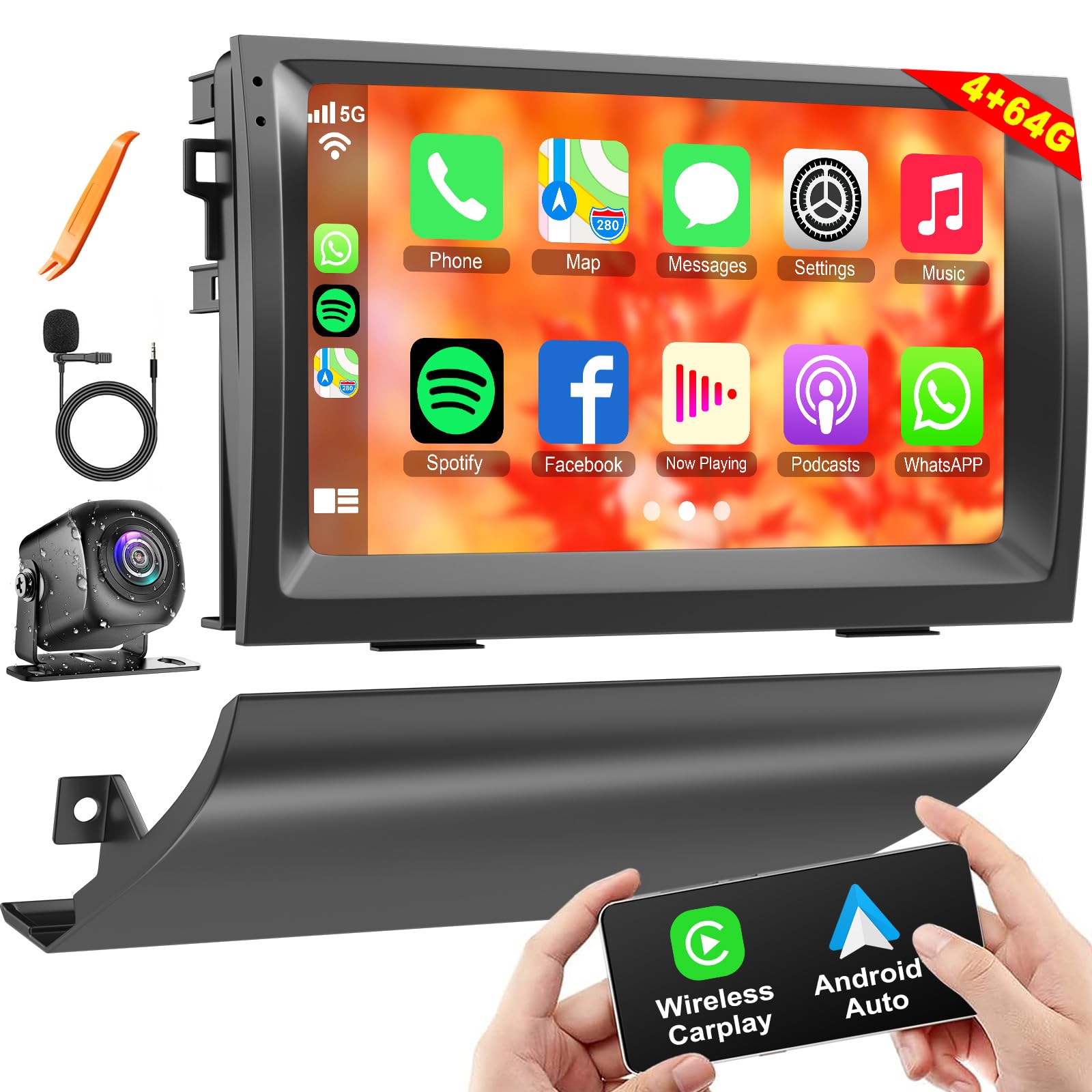 Android 13 Car Radio For Toyota Prius 2003 2009 With Wireless Carplay Android Auto,9 Inch Ips Touch Screen Car Stereo With Gps N
