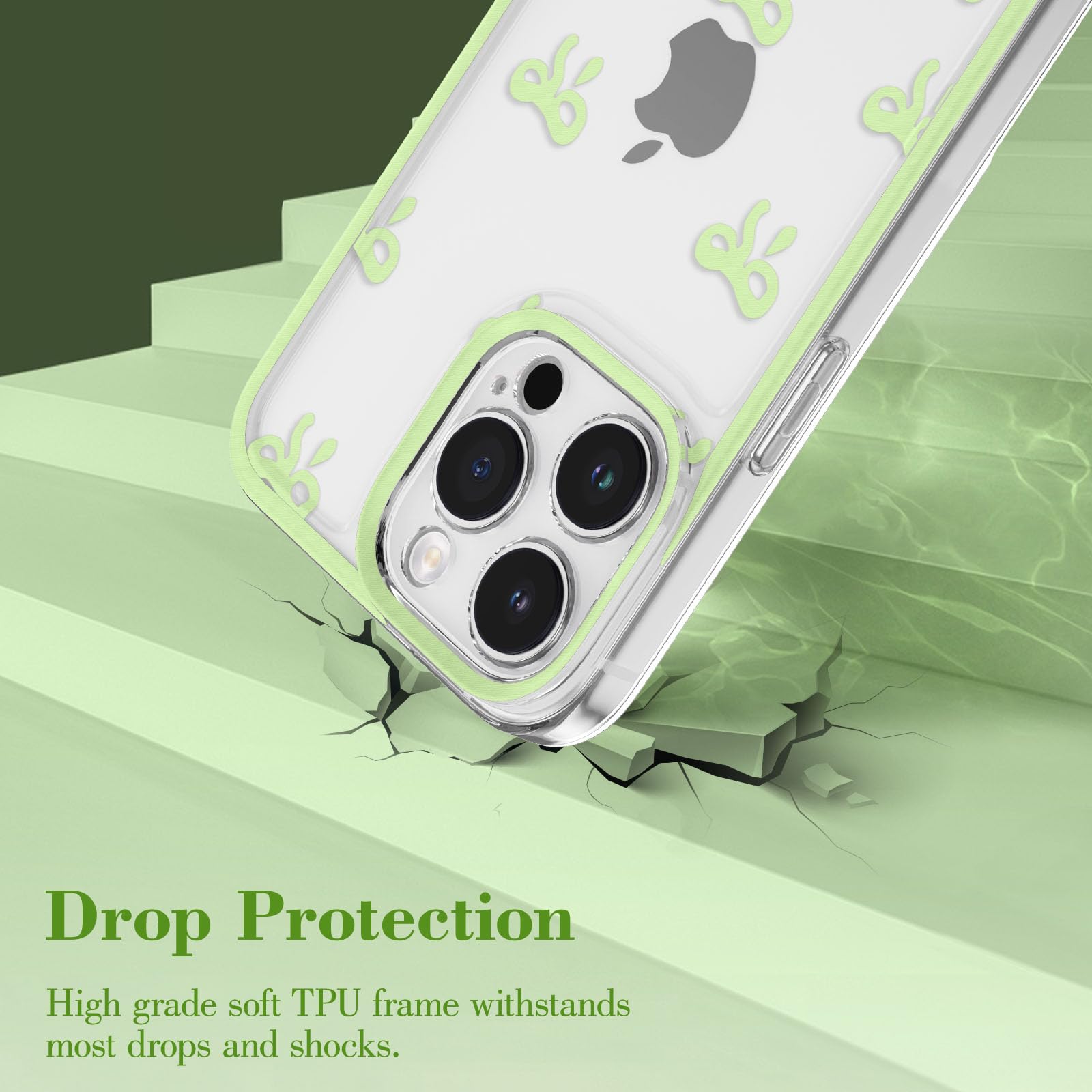 Eyzutak Case For Iphone 12 Pro Max, Clear Cute Ribbon Bowknot Pattern Aesthetic Transparent Phone Case Raised Camera Protection