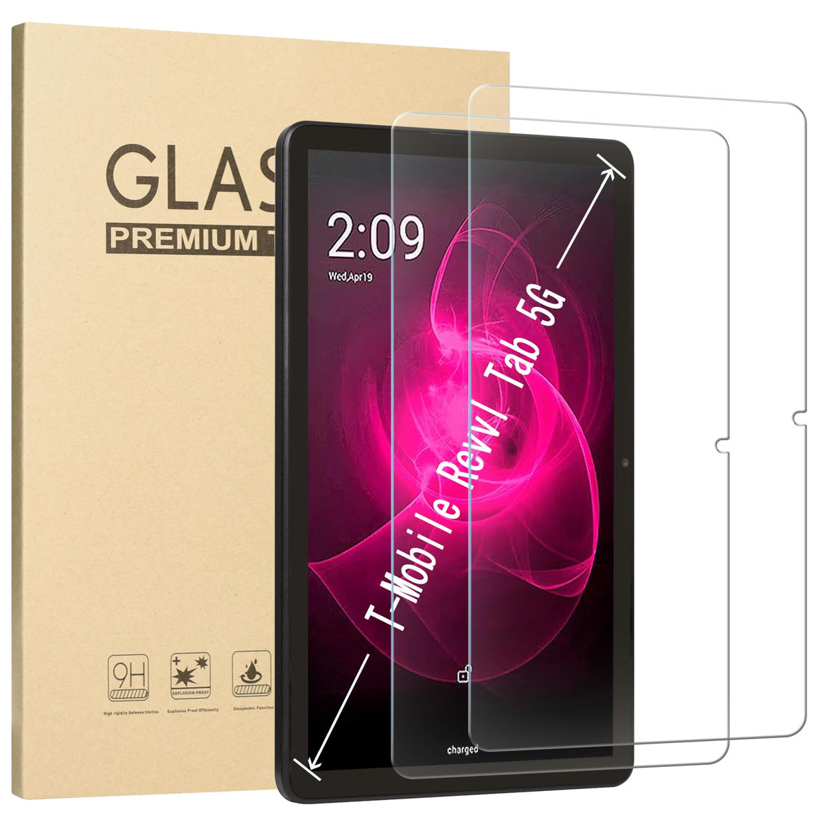 Acdream 2 Pack Screen Protector For T-Mobile Revvl Tab 5G 10.36'' Tablet 2023 Release, Hd Tempered Glass Anti-Fingerprints Bubbl