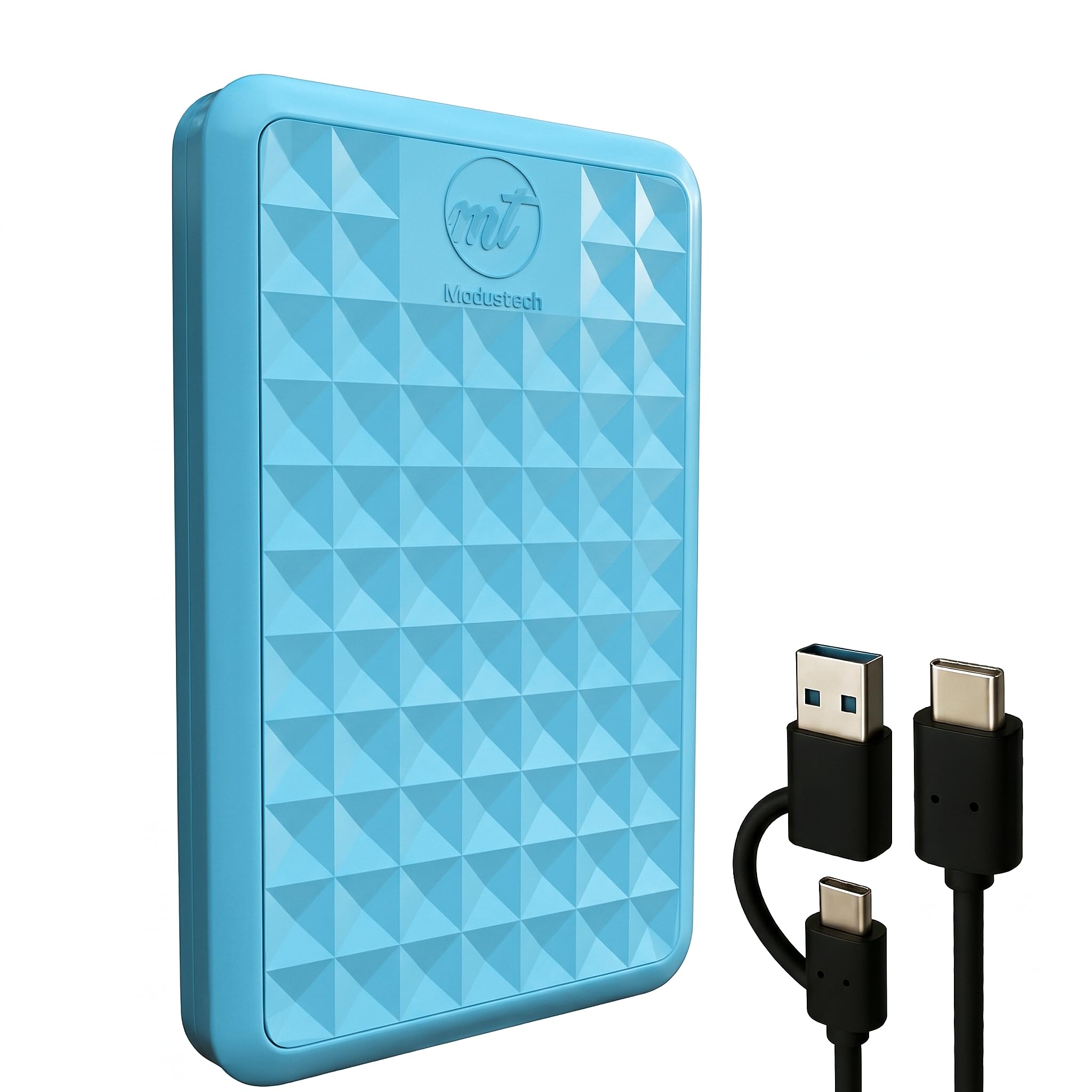 ModusTech Facet 500GB External Hard Drive Portable USB-C/USB 3.1 Plug & Play Ultra-Slim HDD Hard Drive for Backup, Gaming, PC, M