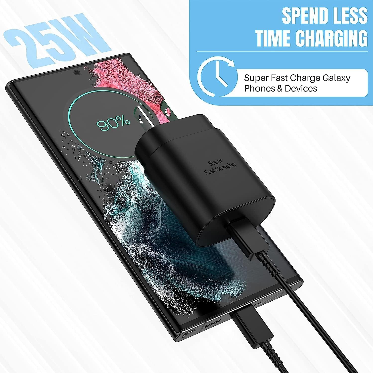 Galaxy S24 S23 Usb C Charging Block 25W Pd Super Fast Charger Type C Wall Plug Adapter Quick Charge For Samsung Galaxy S24/S23/S