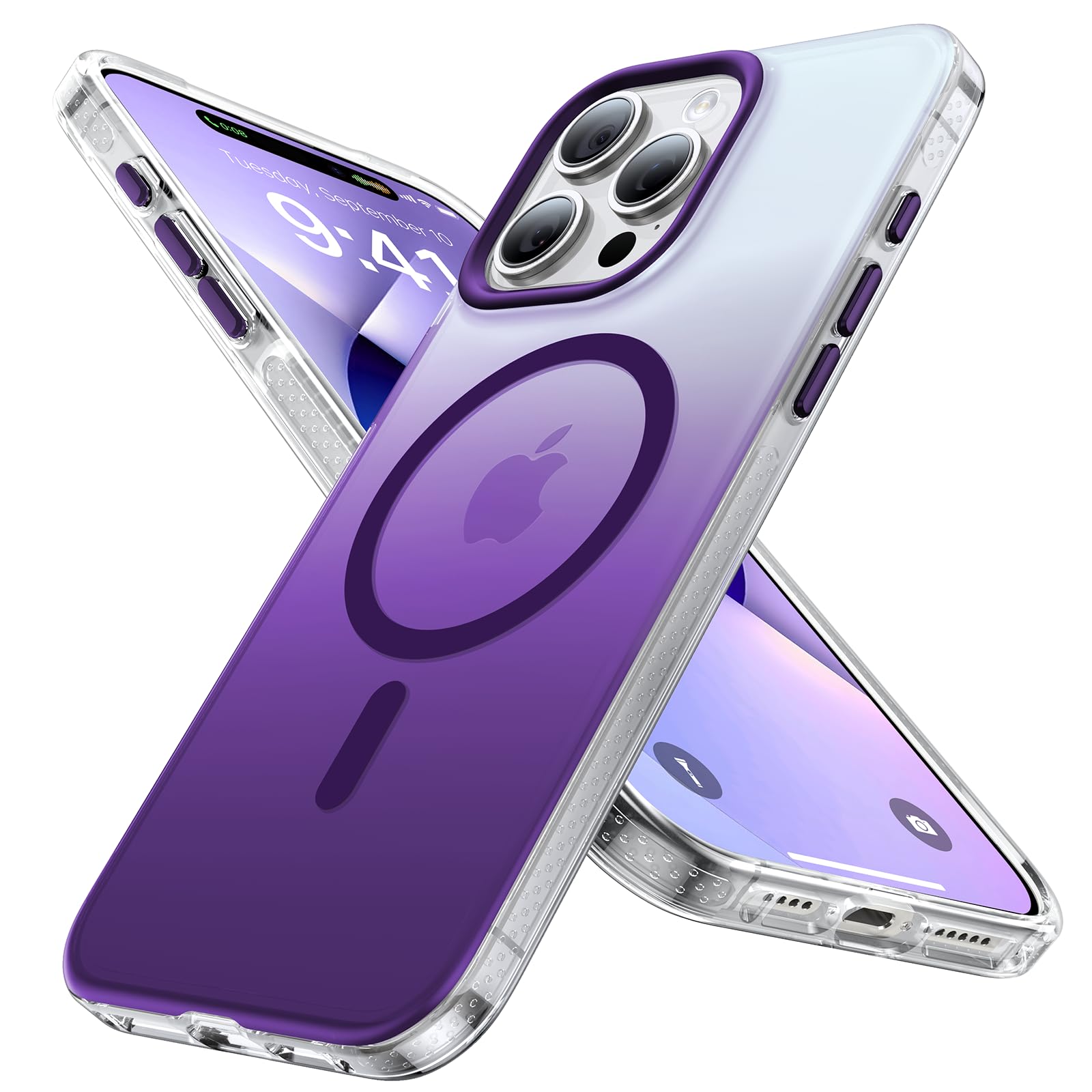 Aulofe Magnetic Shockproof For Iphone 16 Pro Max Case, Skin Friendly[Compatible With Magsafe] [Military Grade Protection]Anti Ye