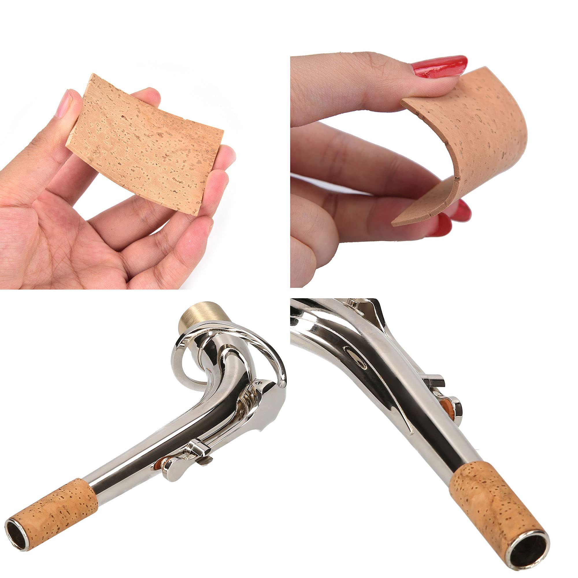 Muasopst Saxophone Neck Cork 10Pcs, Sax Joint Cork Sheet For Soprano Tenor Alto Saxophones Parts, Musical Instrument Accessories