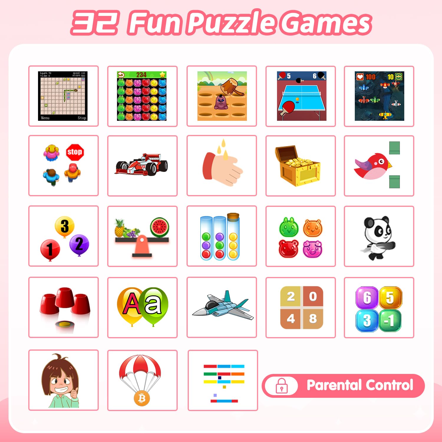 Cosjoype Kids Waterproof Smart Watch With 32 Games Dual Camera Hd Touchscreen Music Player Pedometer Flashlight Habit Tracking A