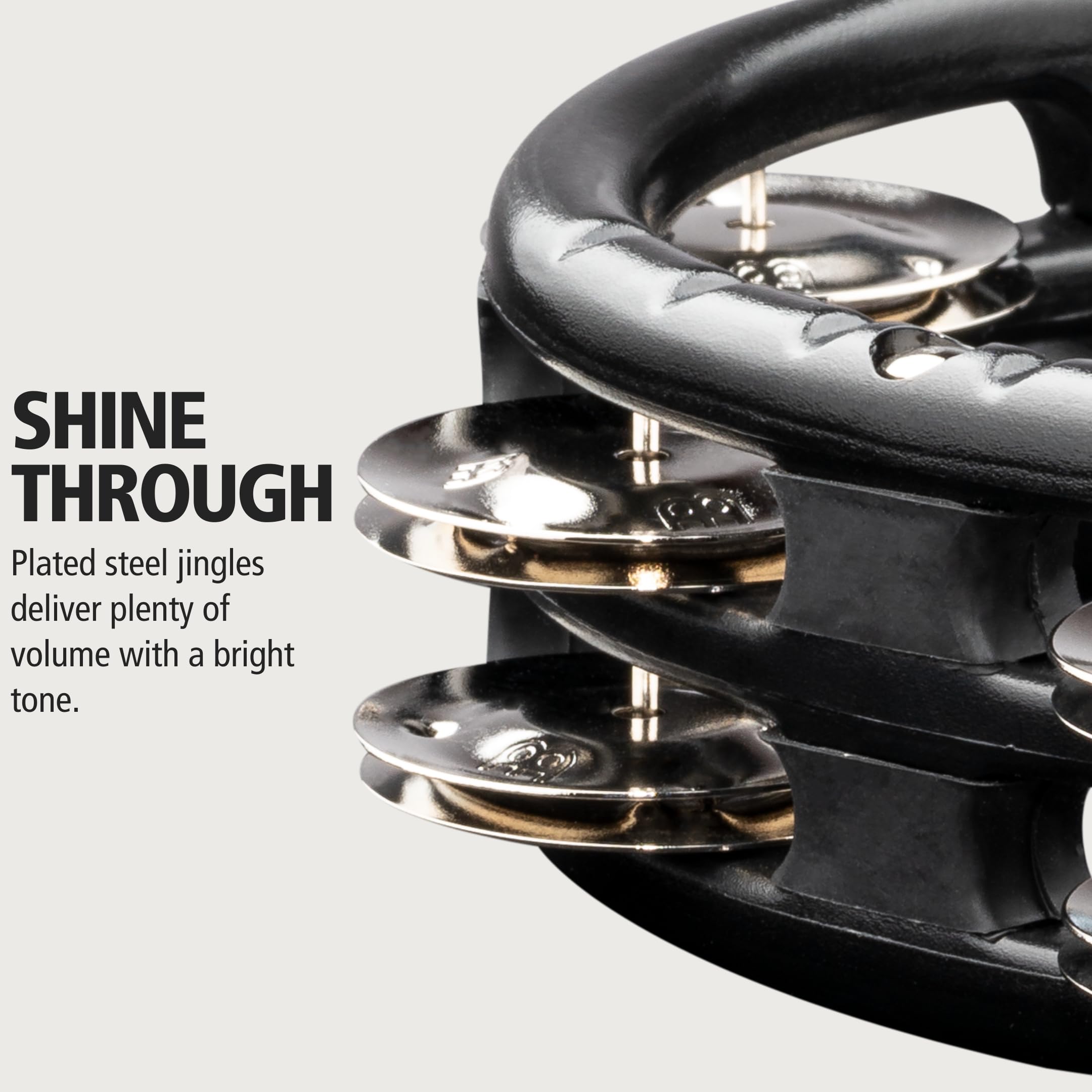 Meinl Percussion Traditional Handheld Tambourine Musical Instrument For Recording Or Live � Not Made In China � Double Row Jingles, 2 Year Warranty (Tmt1 Bk)