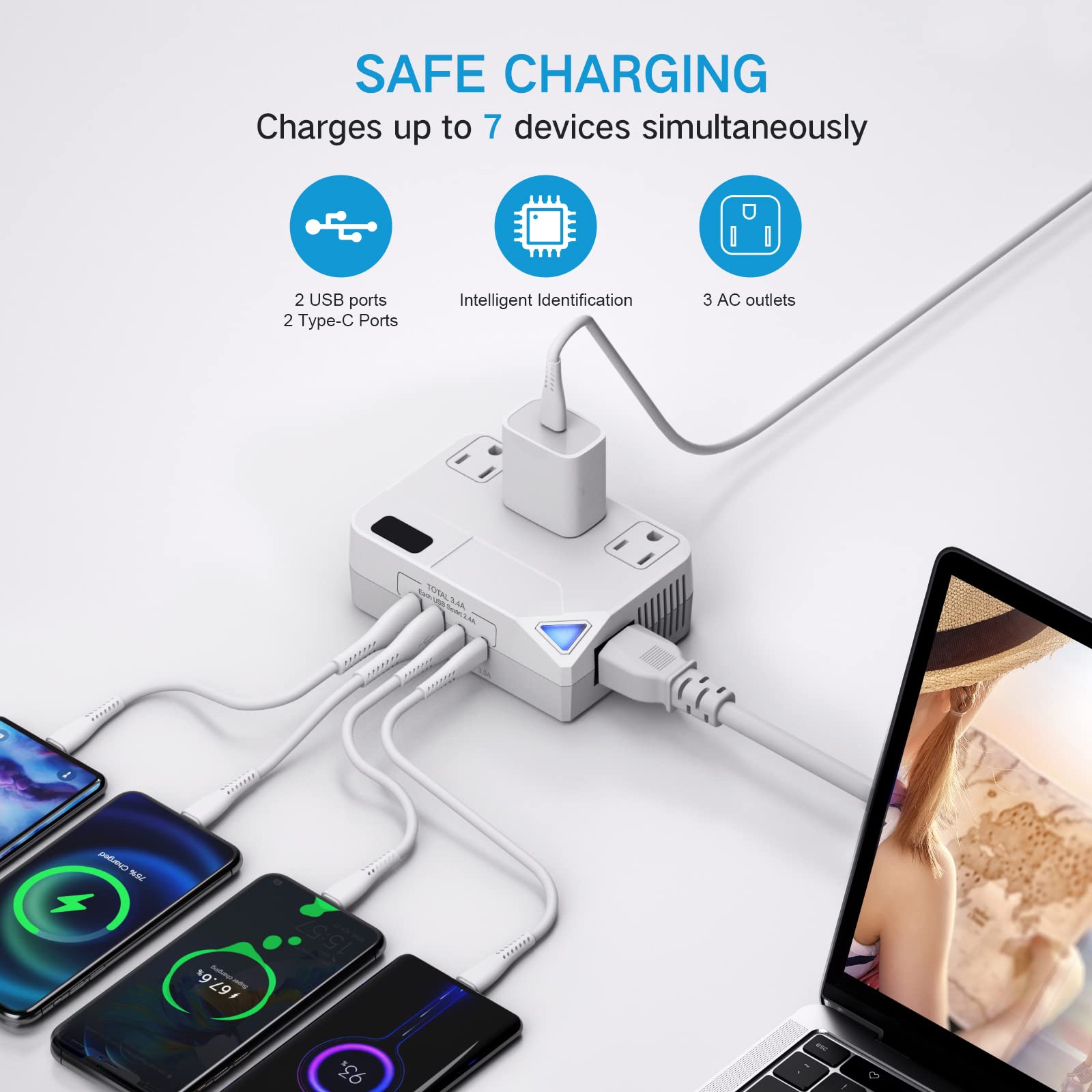 Travel Voltage Converter Step Down, 250W International Power Adapter For Hair Straightener/Curling Iron, Including Uk/Us/Eu/Au/I