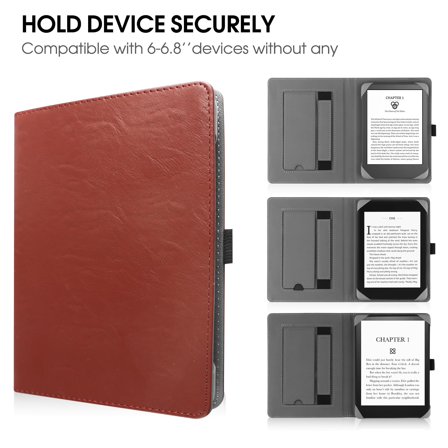 Hgwalp Universal Case For 6 6.8 Inch Ereaders, Paperwhite Case With Hand Strap Fit With All 6'' 6.8'' Paperwhite/Paperwhite 2023