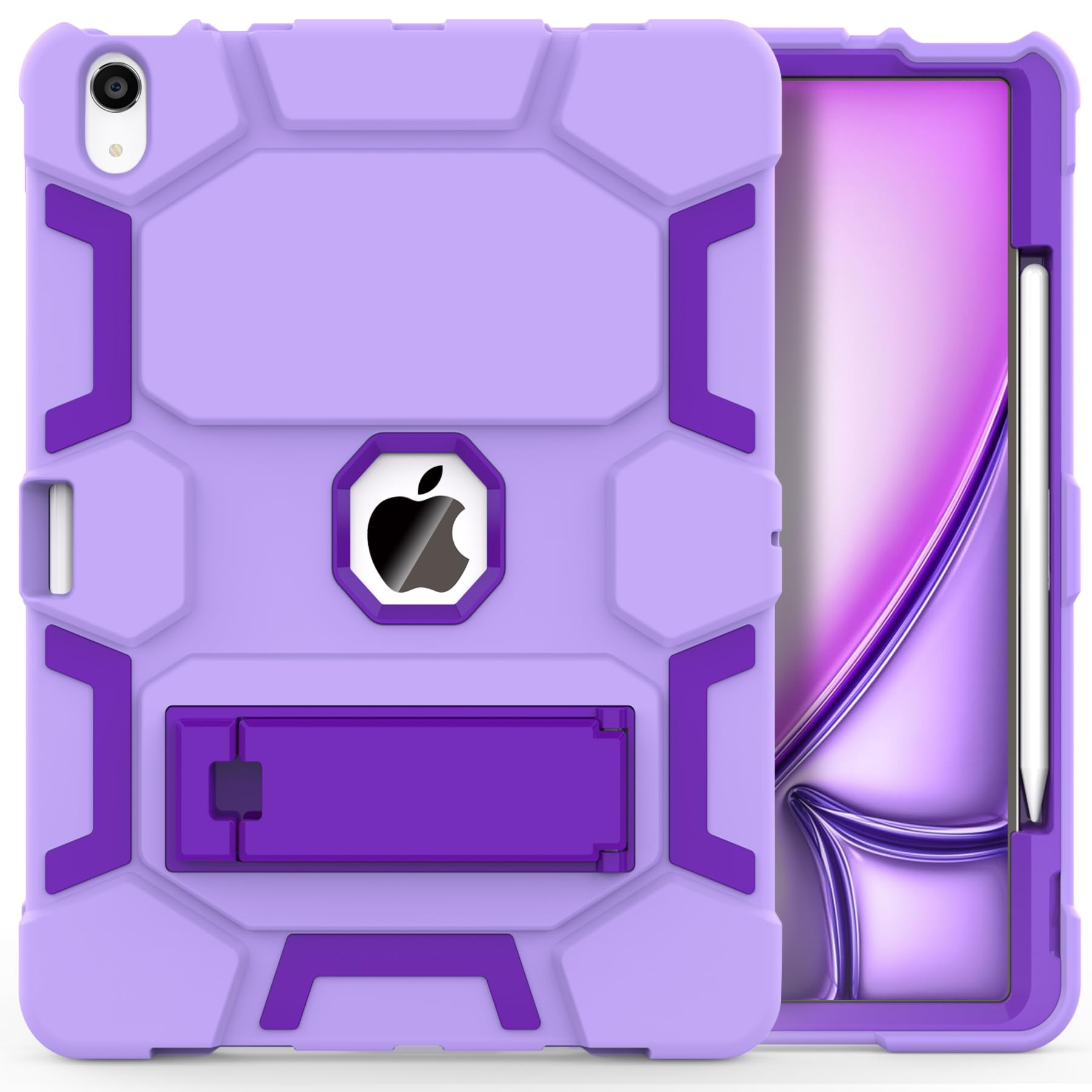 Ccmao Case For Ipad Air 13 Inch (M2) 2024, Ipad Air 13 Inch Case With Kickstand And Pencil Holder For Pencil Pro/Usb C, Heavy Du