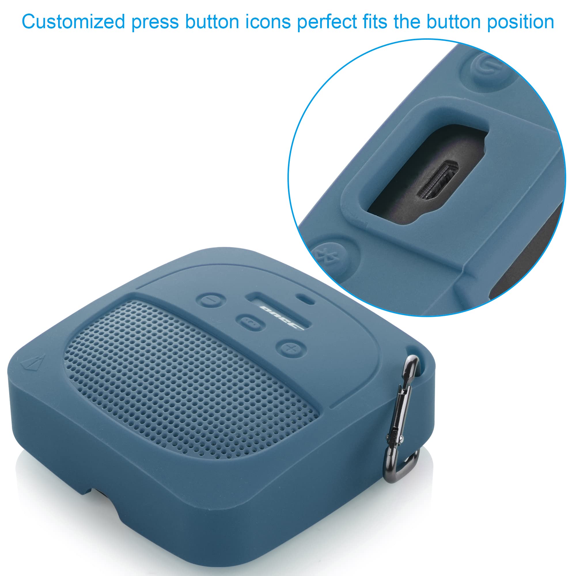 Txesign Silicone Case Compatible With Bose Soundlink Micro Waterproof Bluetooth Portable Speaker, Protective Stand Up Case Shock