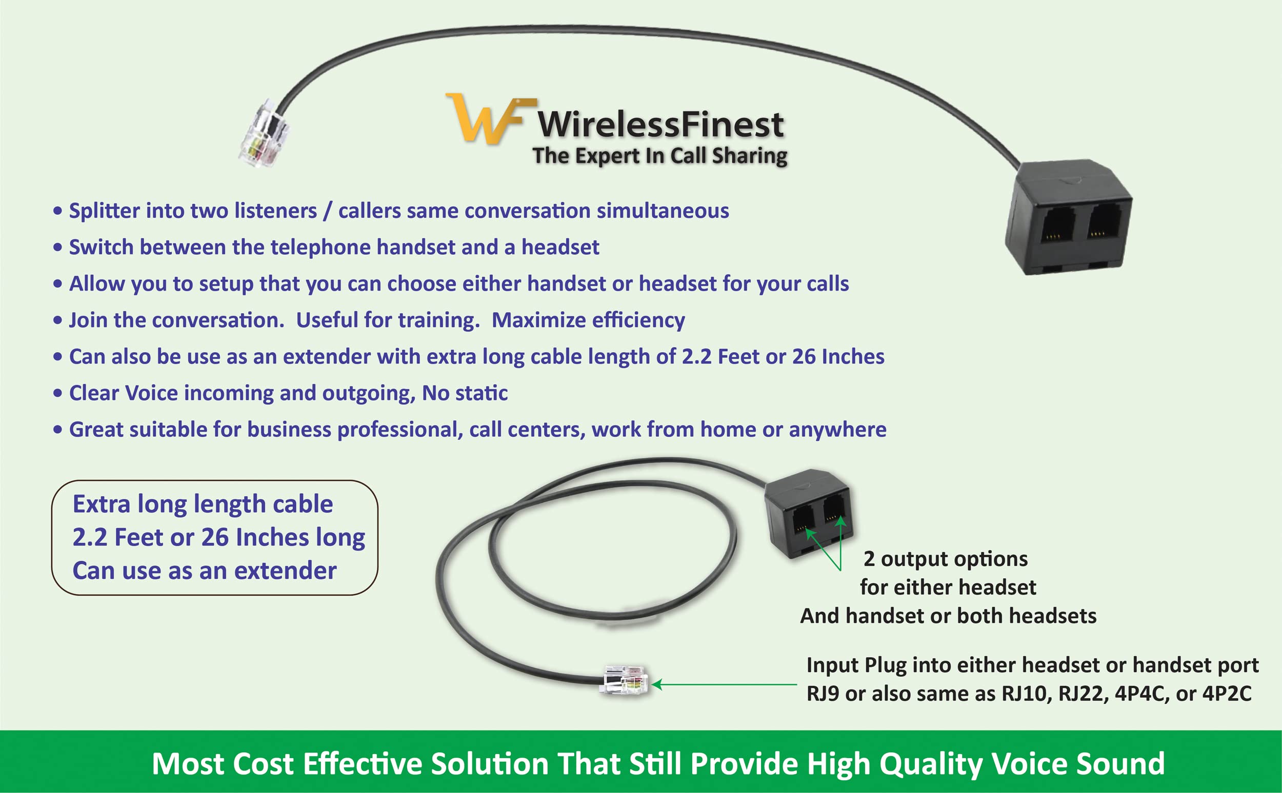 Telephone Training Adapter Y Splitter For Headset Or Handset For Nortel Meridican, Norstar, Avaya, Ashtra, Mitel, Polycom, Ge An