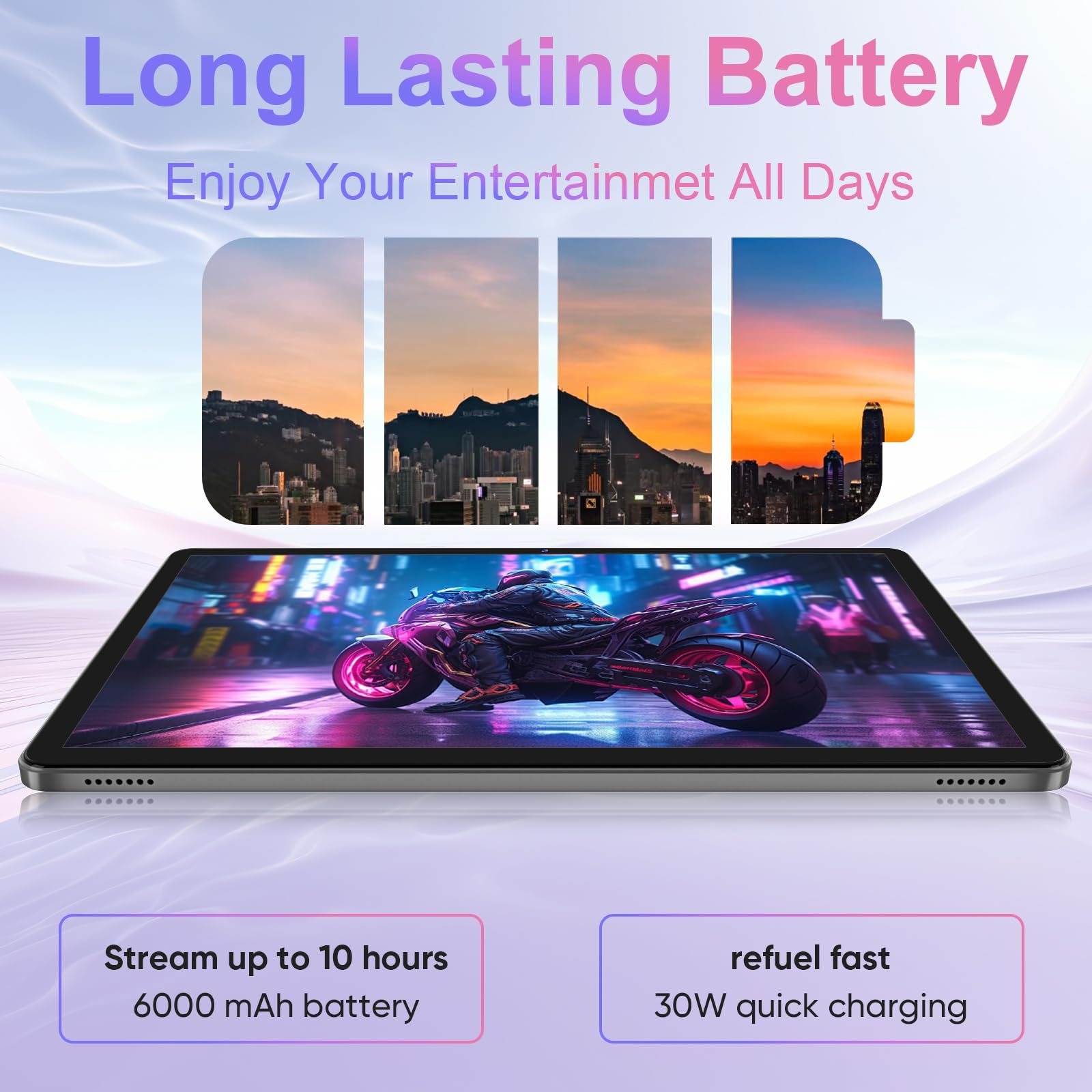 Android 14 Tablet 10 Inch Tablet, 6Gb Ram 64Gb Rom 1Tb Expansion, 6000Mah Battery, 1280X800 Ips Hd, Gps, Wifi 6, Bluetooth 5.0,