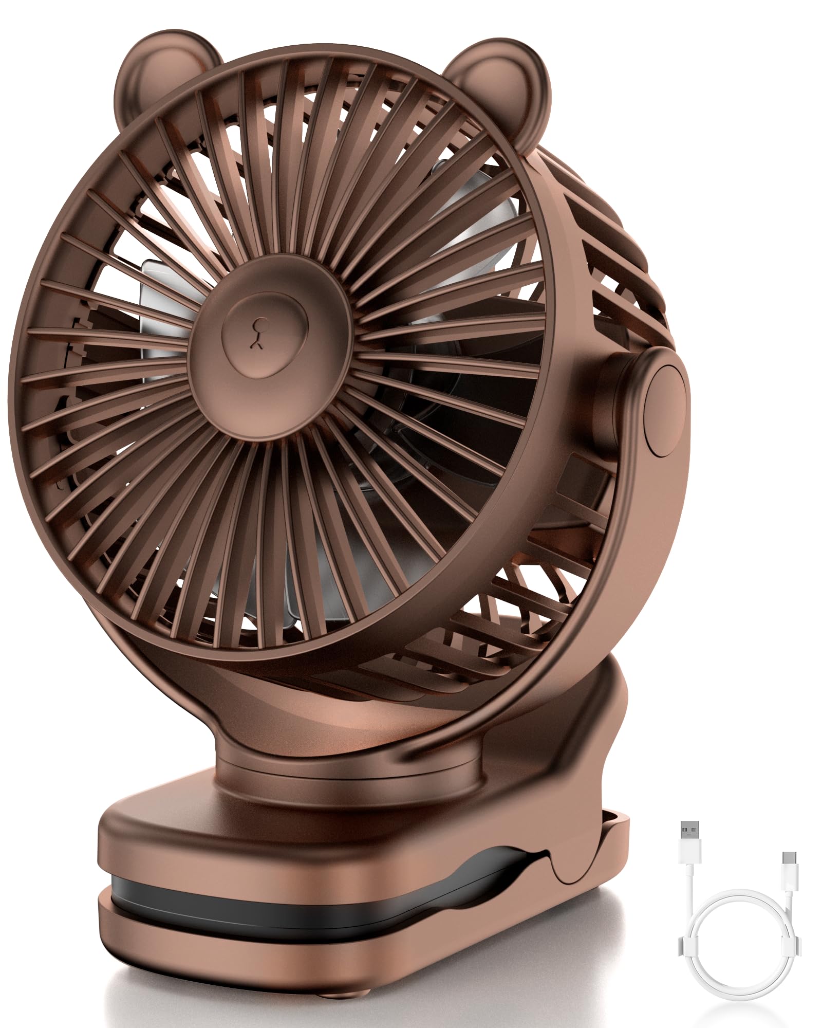 Gototo Clip On Fan, Rechargeable Portable Fan With 2000Mah Battery Operated, Stroller Fan With Powerful Clip Design, 3 Wind Spee