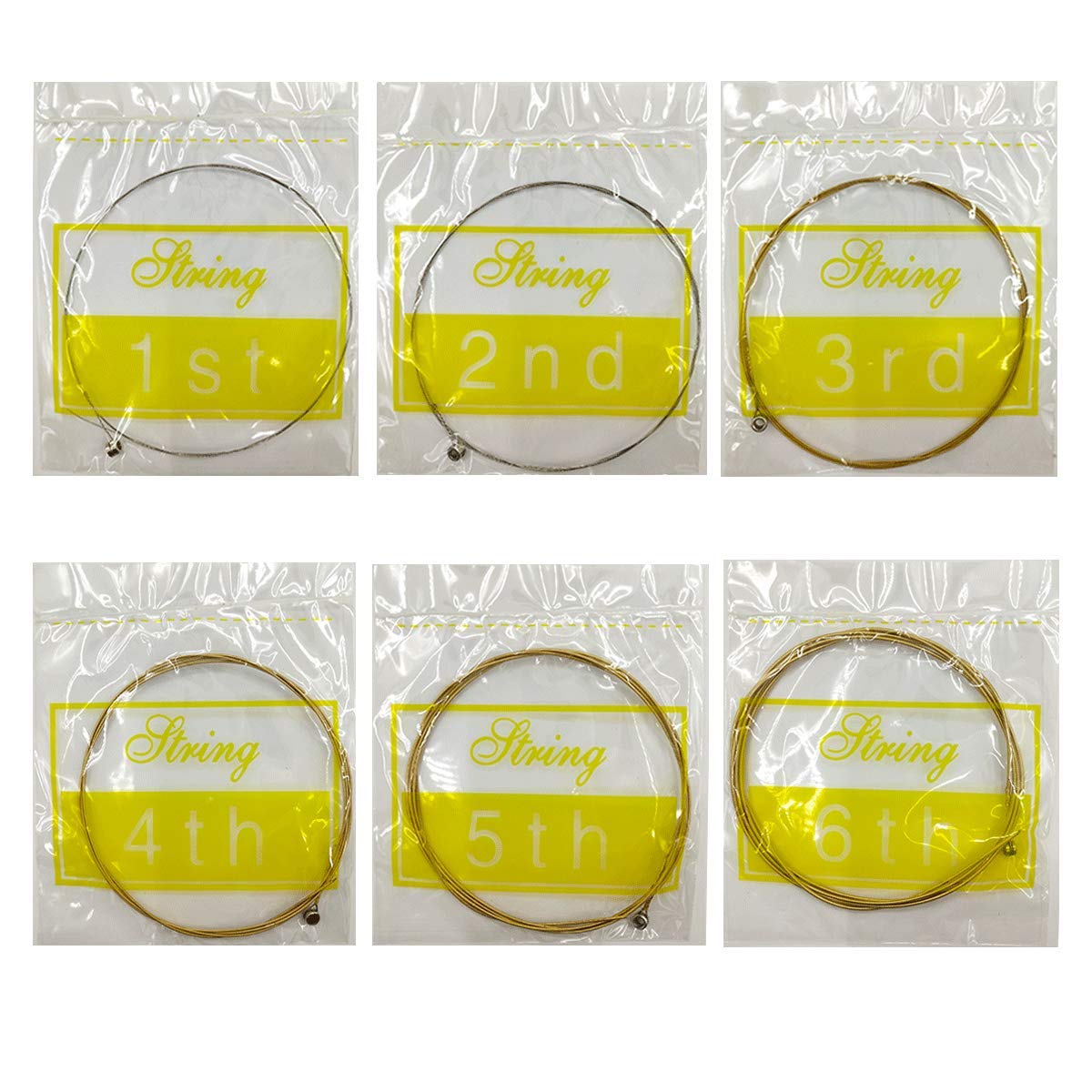 Jysun Acoustic Guitar Strings 3 Full Sets With Stainless Steel Core Phosphorus Bronze Wound Nickel Plated Bead Head Including E