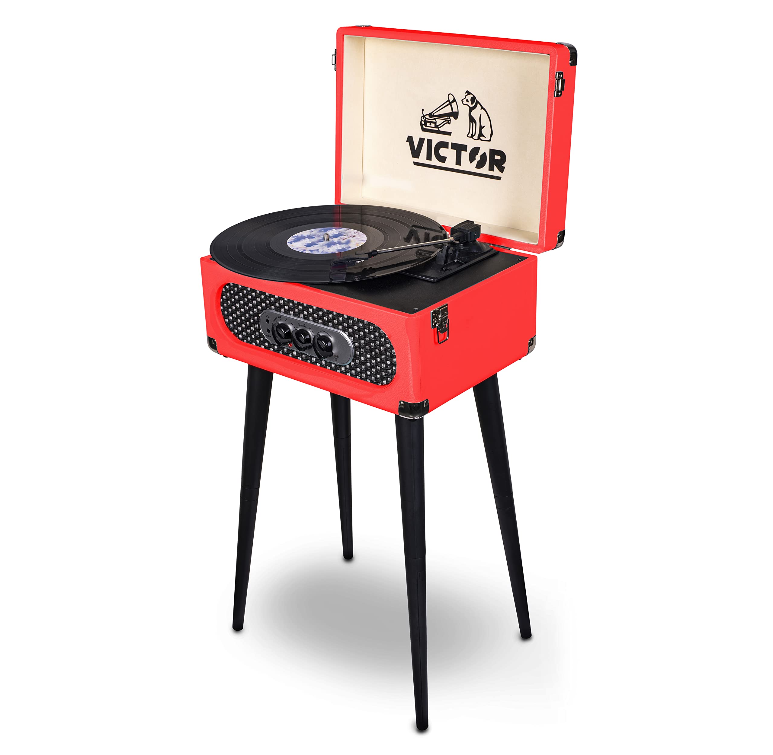 Victor Andover 5 In 1 Music Center With Chair Height Legs Red (Vwrp 3200 Rd)