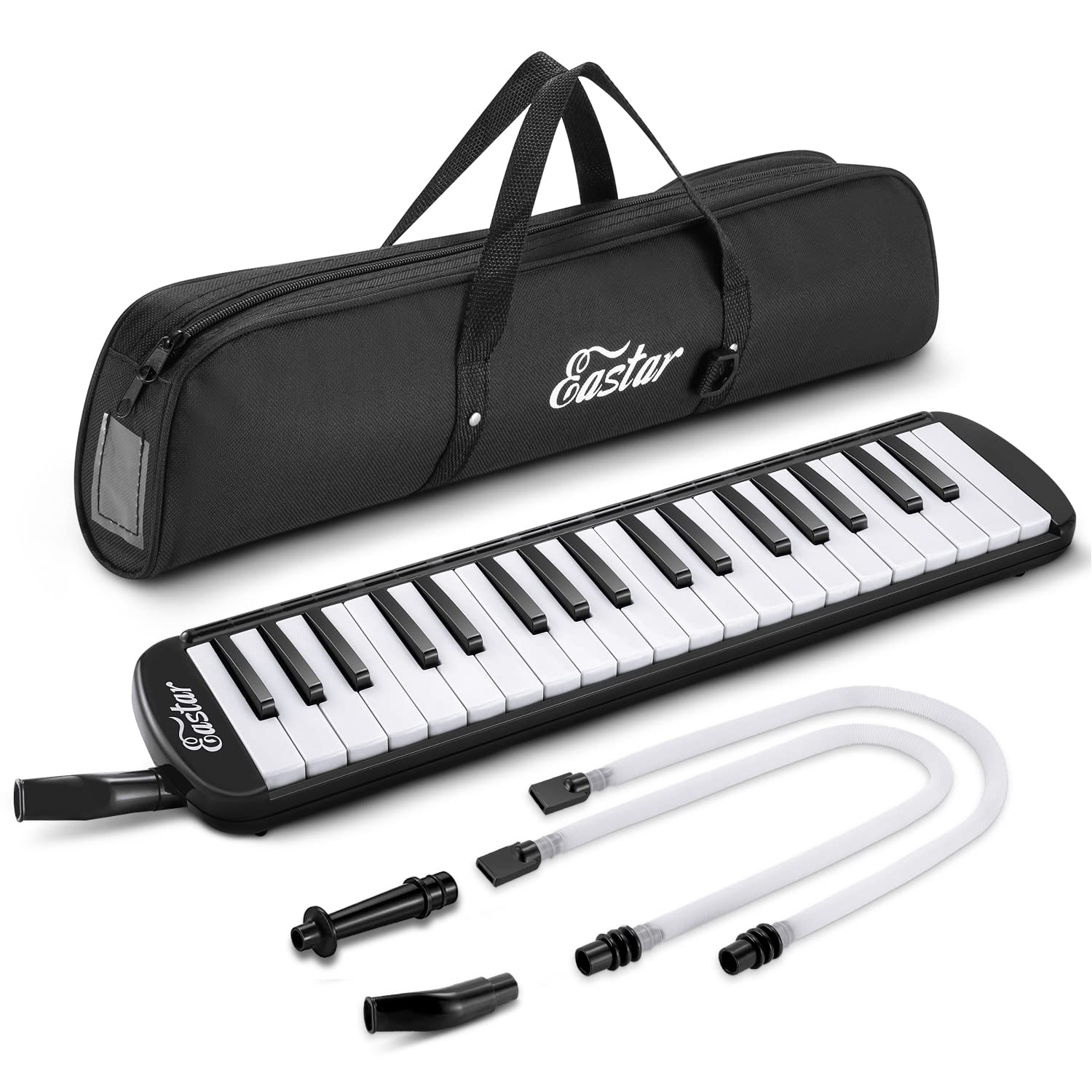 Eastar 37 Keys Melodica Instrument, Soprano Melodica Air Piano Keyboard Pianica With 2 Soft Long Tubes, Short Mouthpieces, Carry