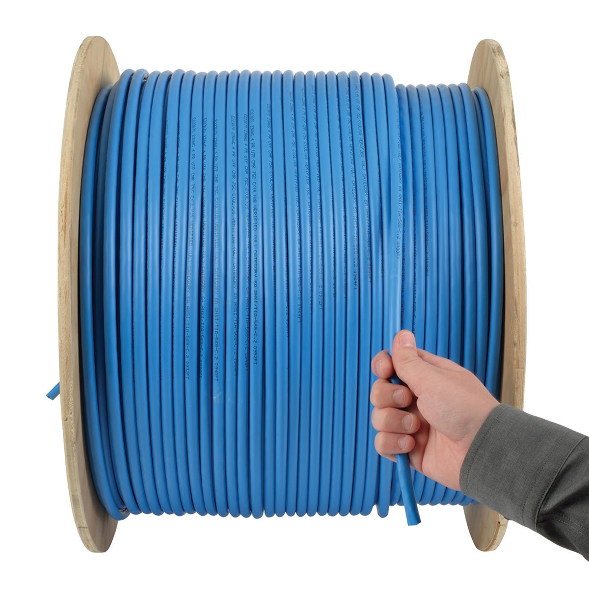 Tripp Lite Cat6a 10G Bulk Cable Solid Core CMR PVC Blue 1000ft N223-01K-BL