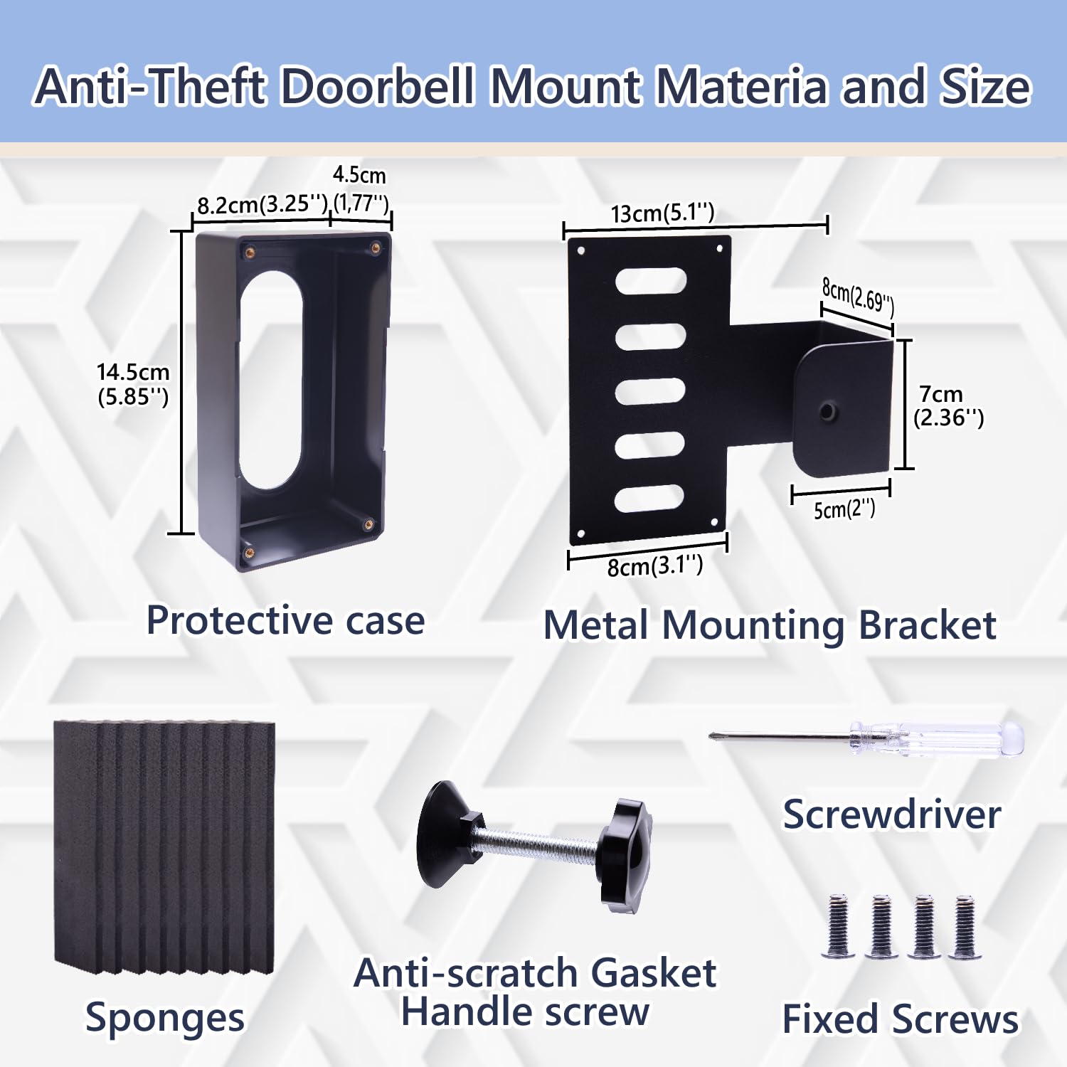 Htcelle Anti Theft Video Doorbell Mount, No Drill Ring Doorbell Holder For Apartment Hotel Rental Homes, Compatible With Ring Wi