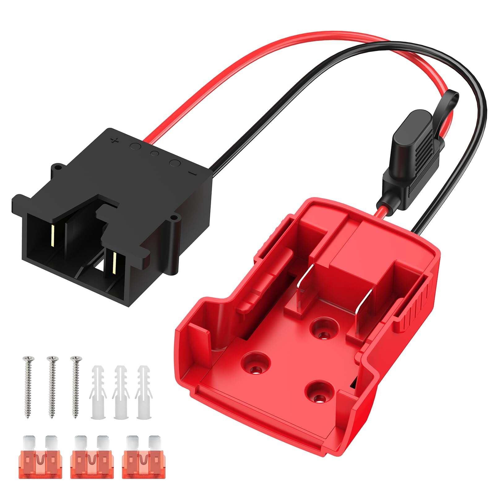Kzreect Power Wheels Adapter For Milwaukee M18 Battery Adapter, 18V Power Wheels Battery Conversion Kit With Fuse Holder And Wir