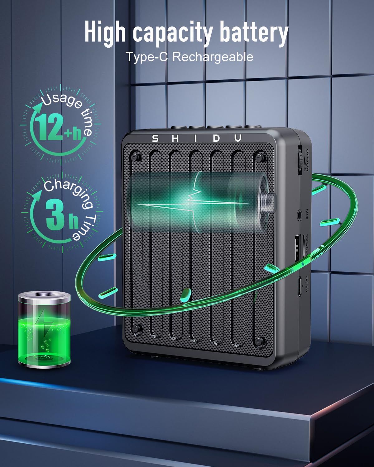 Shidu 20W Voice Amplifier Wireless Lavalier Microphone Bluetooth Voice Amplifier For Teachers Portable Microphone With Speaker F