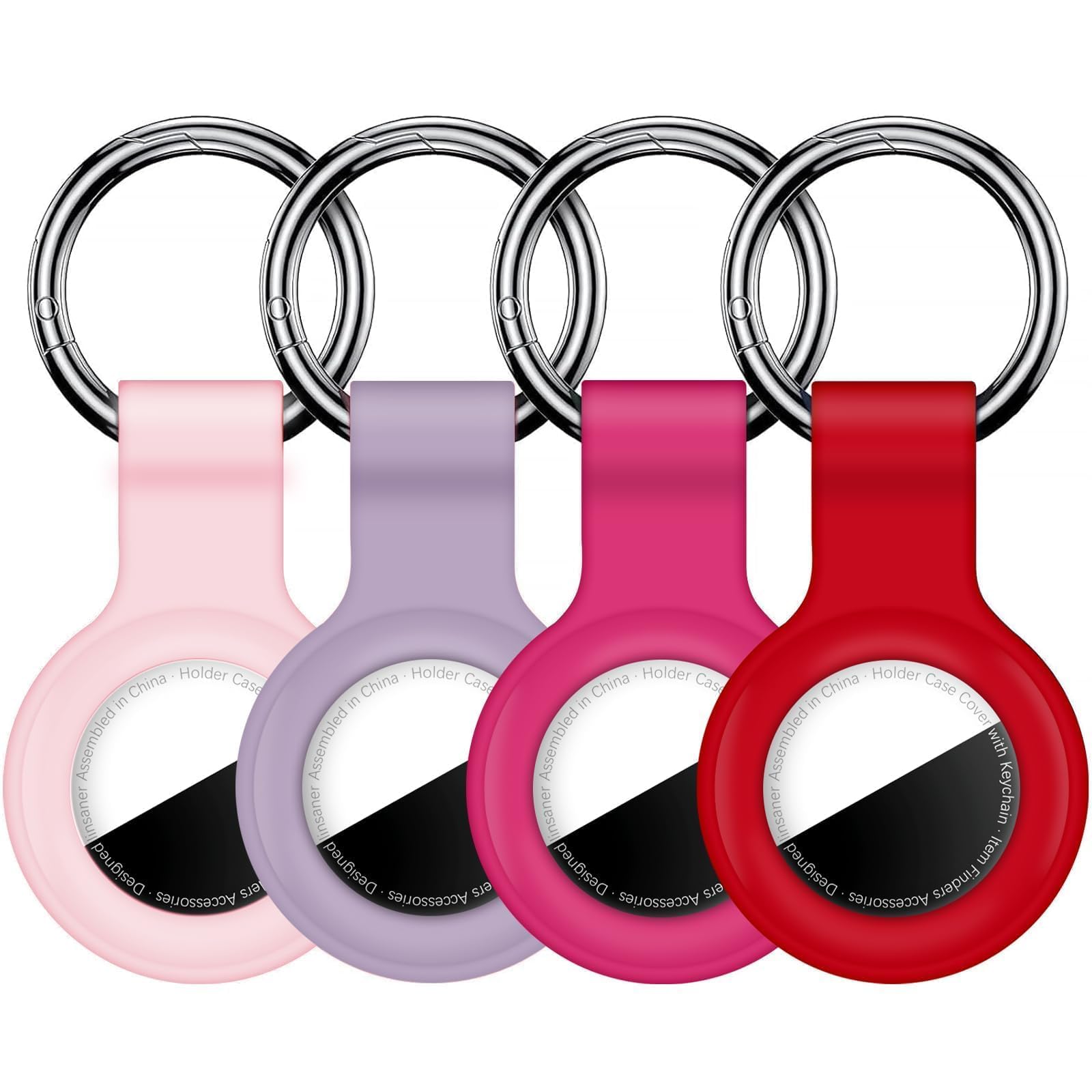 Linsaner Case for AirTag 2nd Gen (2026) & 1st Gen, Silicone Holder Keychain Key Ring, Protective Cover for Air Tags, GPS Finder 
