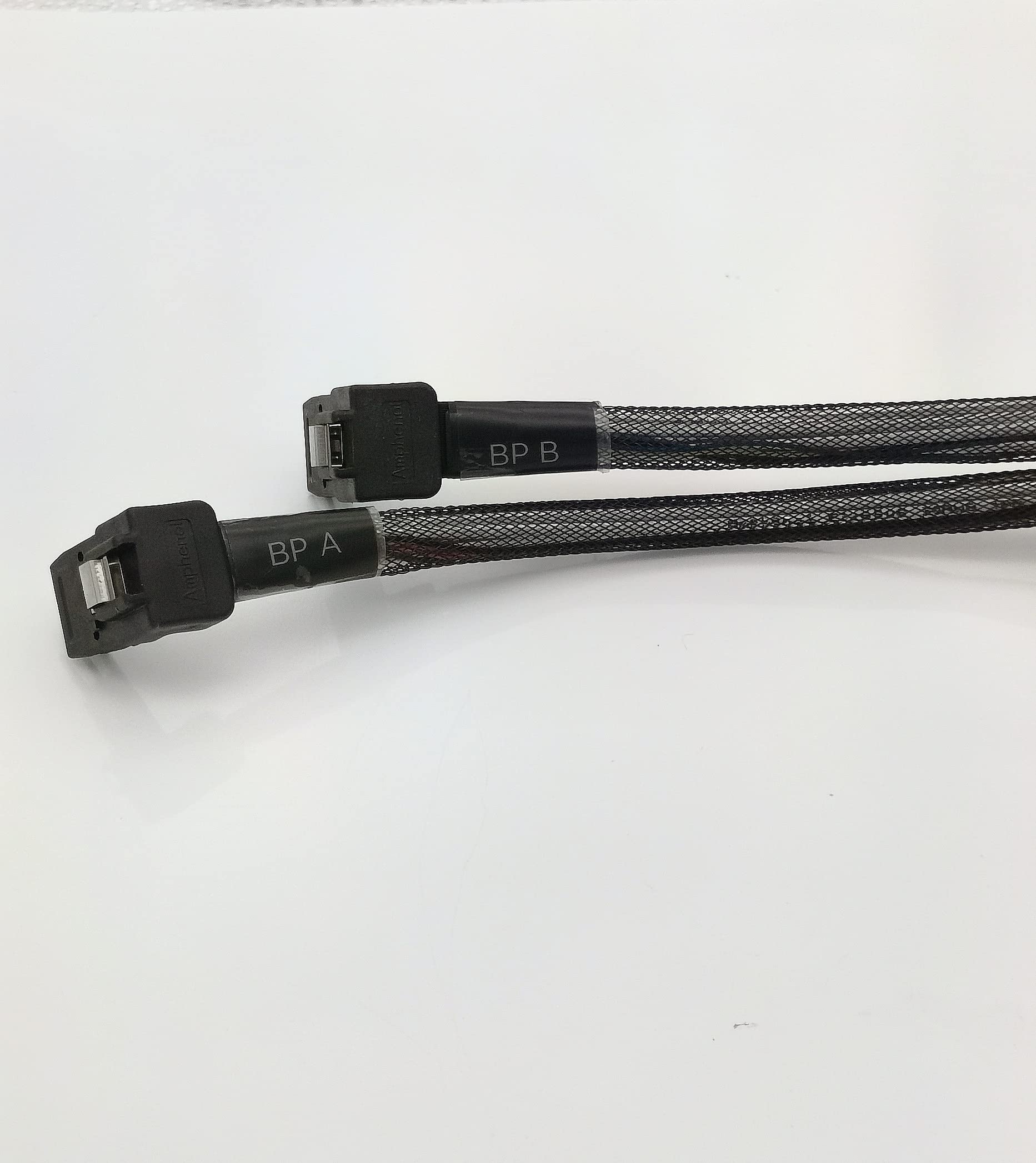 6G Internal Mini Sas Sff 8087 To Sff 8087 Cable, 100 Ohms, Straight To Right Angle, 2 Pack (0.5 M/0.6 M)