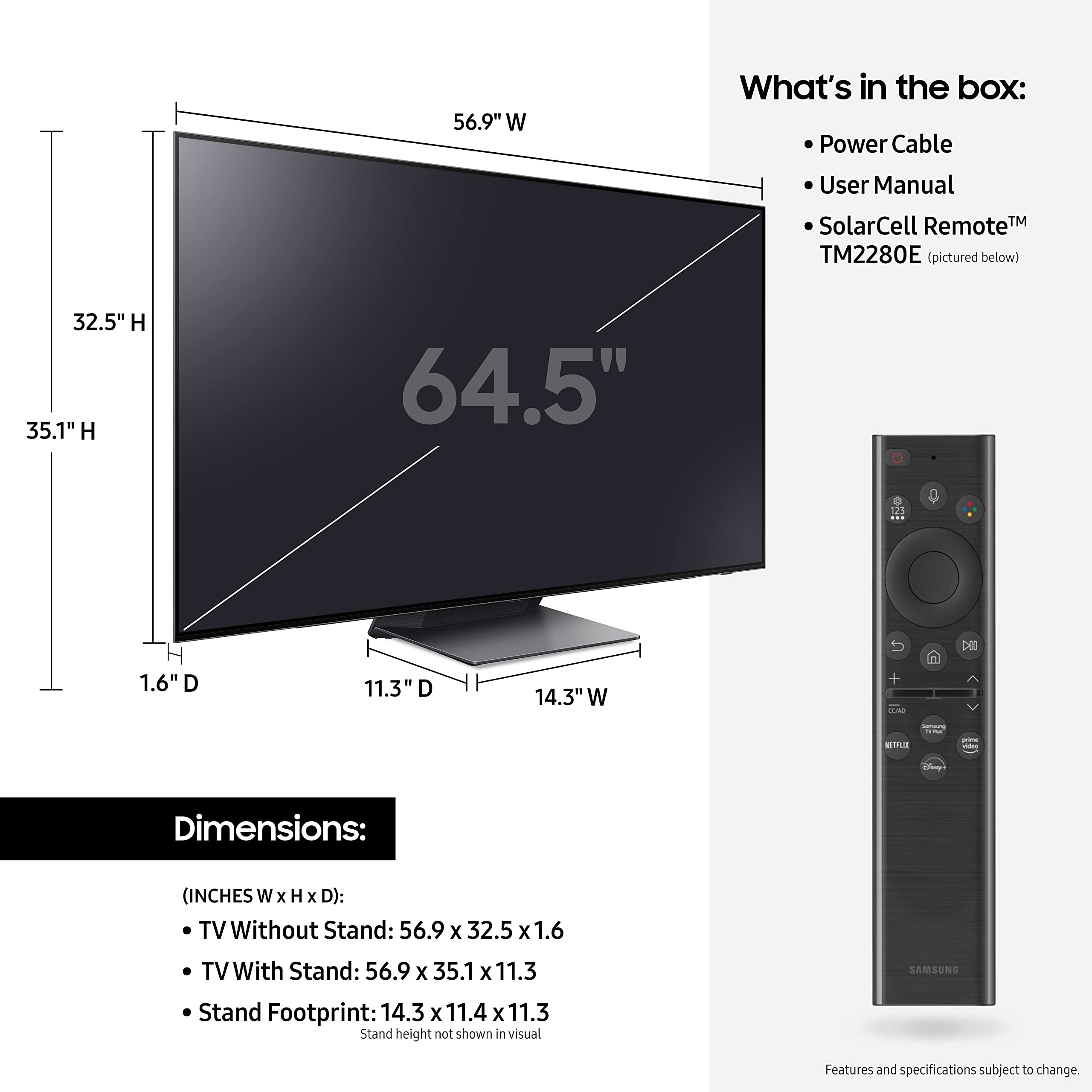 Samsung 65-Inch Class Oled 4K S95B Series Quantum Hdr, Dolby Atmos, Object Tracking Sound, Laser Slim Design, Smart Tv With Alex