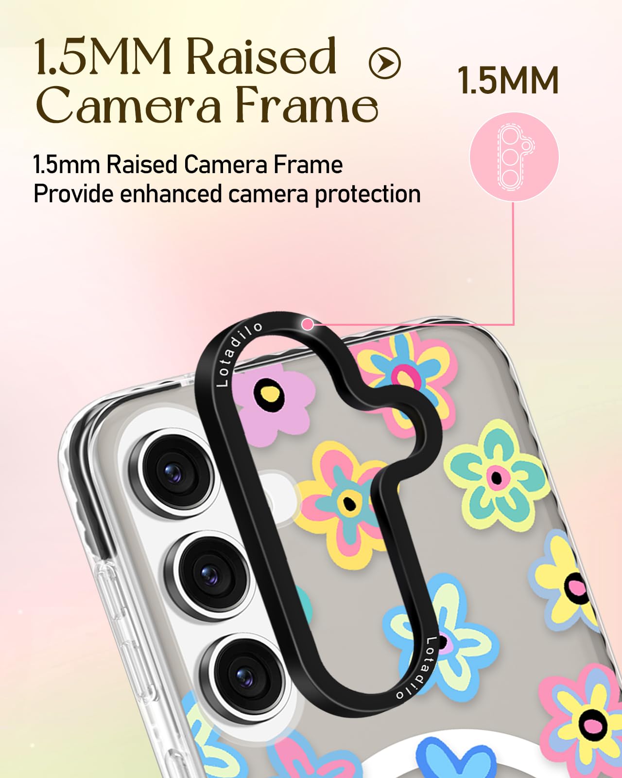 Lotadilo For Samsung Galaxy A35 5G Case For Women - Girls Cute Design Compatible With Magsafe Magnetic Ring Holder Stand Spring
