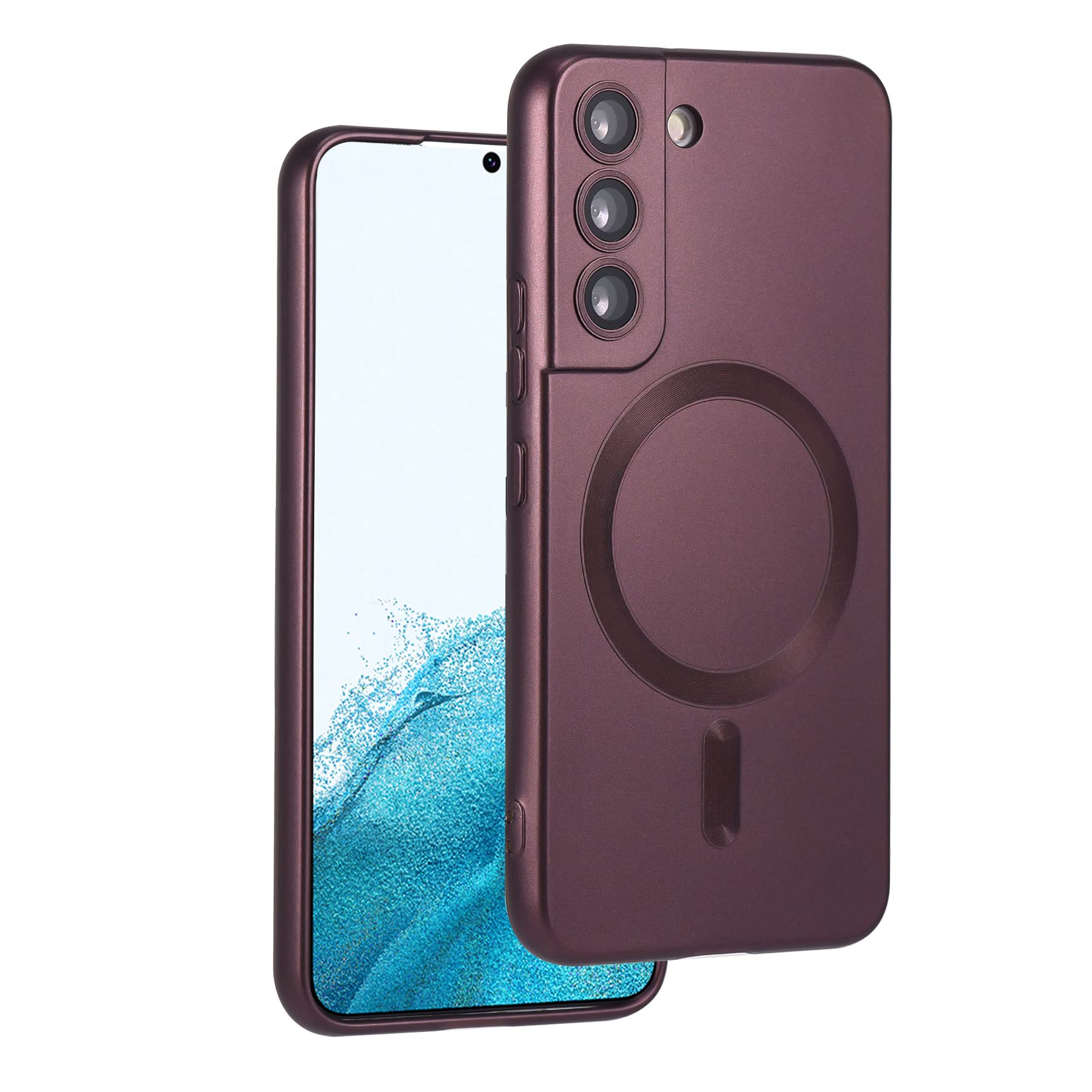 Yetagso Magnetic For Samsung Galaxy S21 Case,Soft Silicone Samsung Galaxy S21 Phone Case With Camera Protection,Anti Scratch Ant