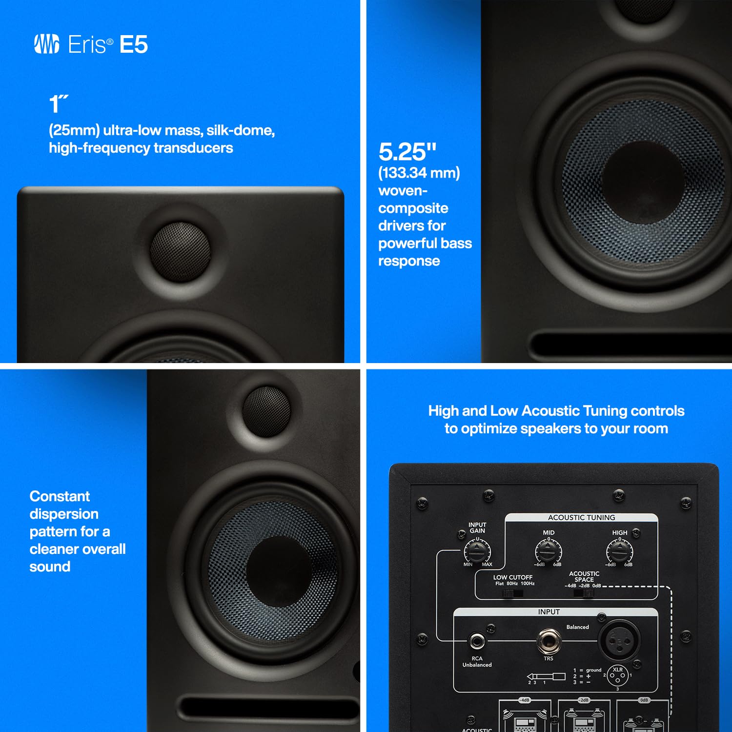 Presonus Eris E5 2 Way 5.25' Near Field Studio Monitor