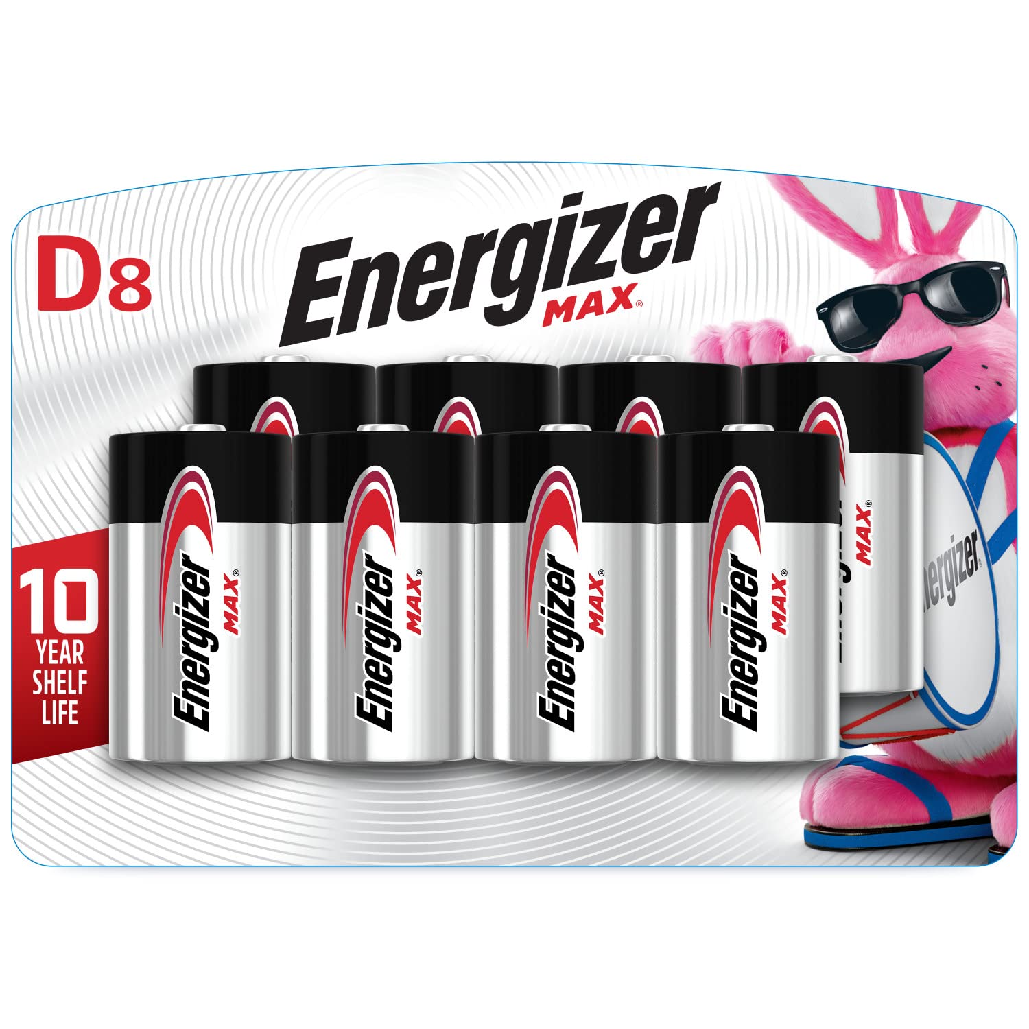 Energizer Max D Batteries (8 Pack), D Cell Alkaline Batteries
