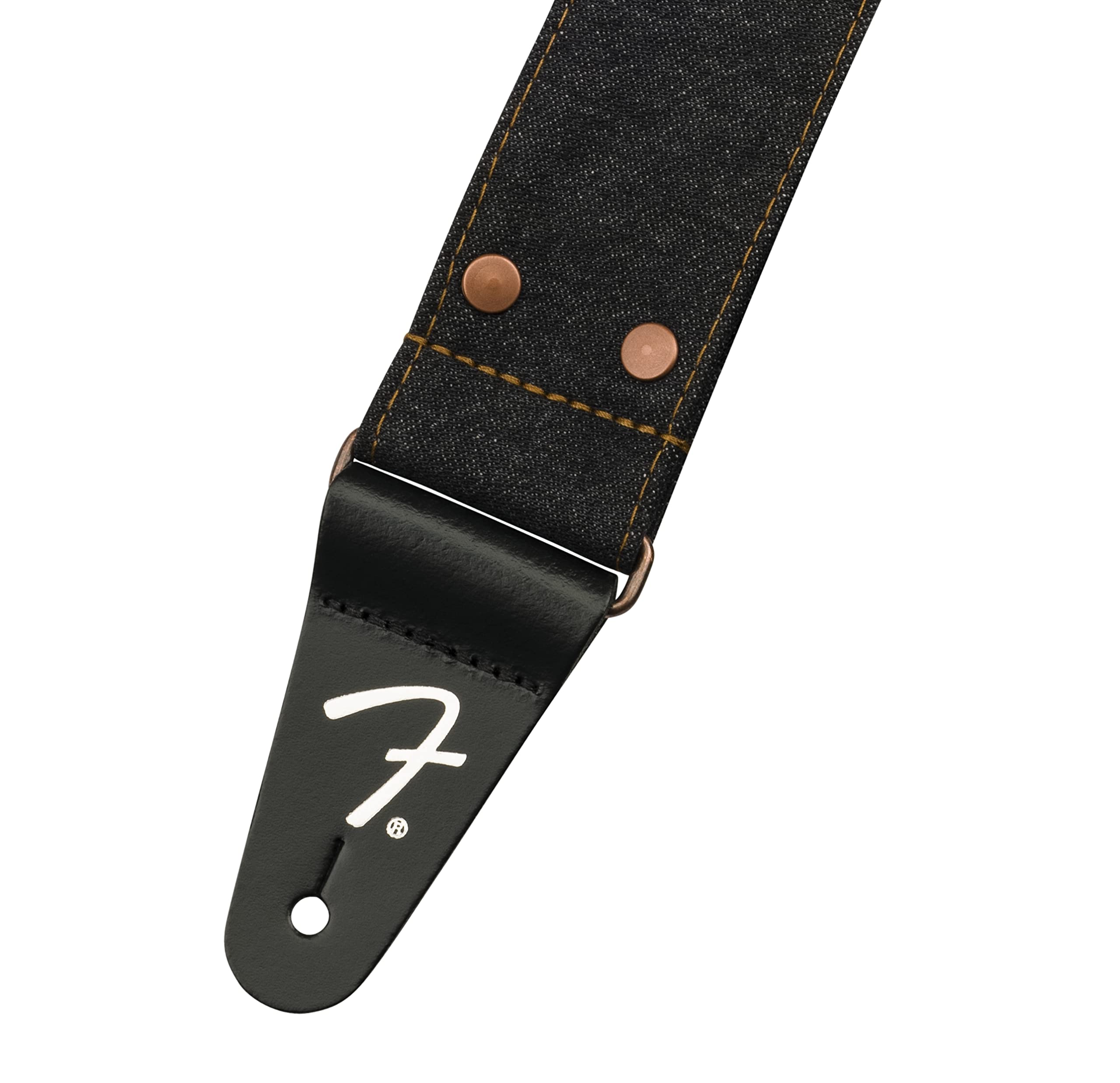 Fender X Wrangler Riveted Denim Guitar Strap, Guitar Accessories, Black