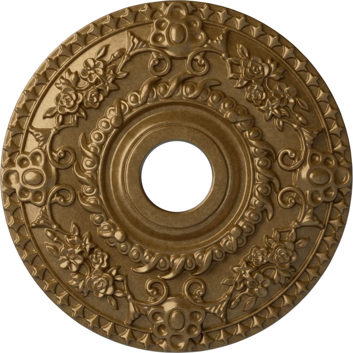 Ekena Millwork CM18ROPAS Rose Ceiling Medallion, Pale Gold