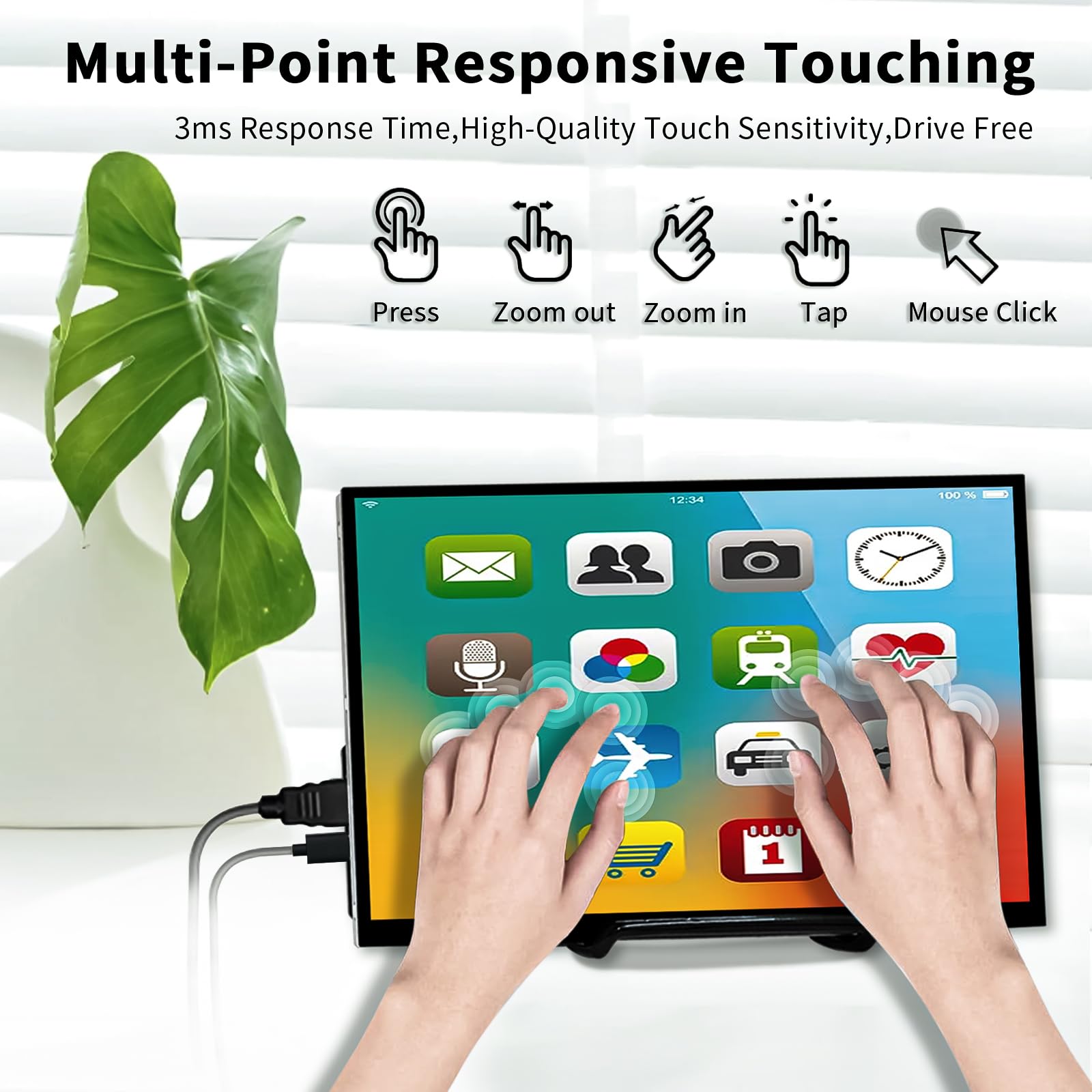 Hamtysan Raspberry Pi Touchscreen,10 Inch Monitor Hdmi,1024  600 Mini Monitor,16:9 Ips Screen Small Portable Display For Raspber